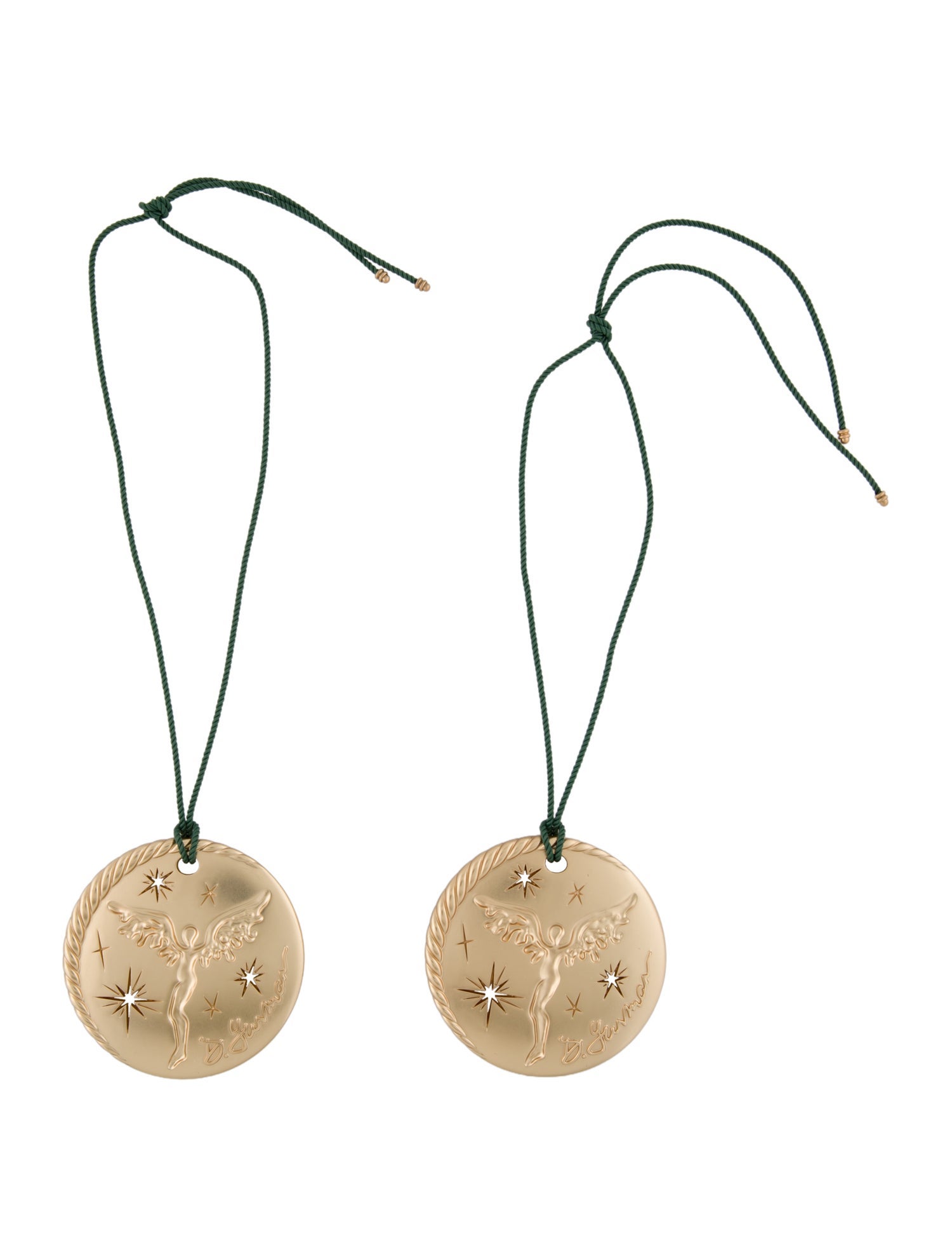 David Yurman Limited-Edition Gold Angel Ornament 2025 Set Of 2