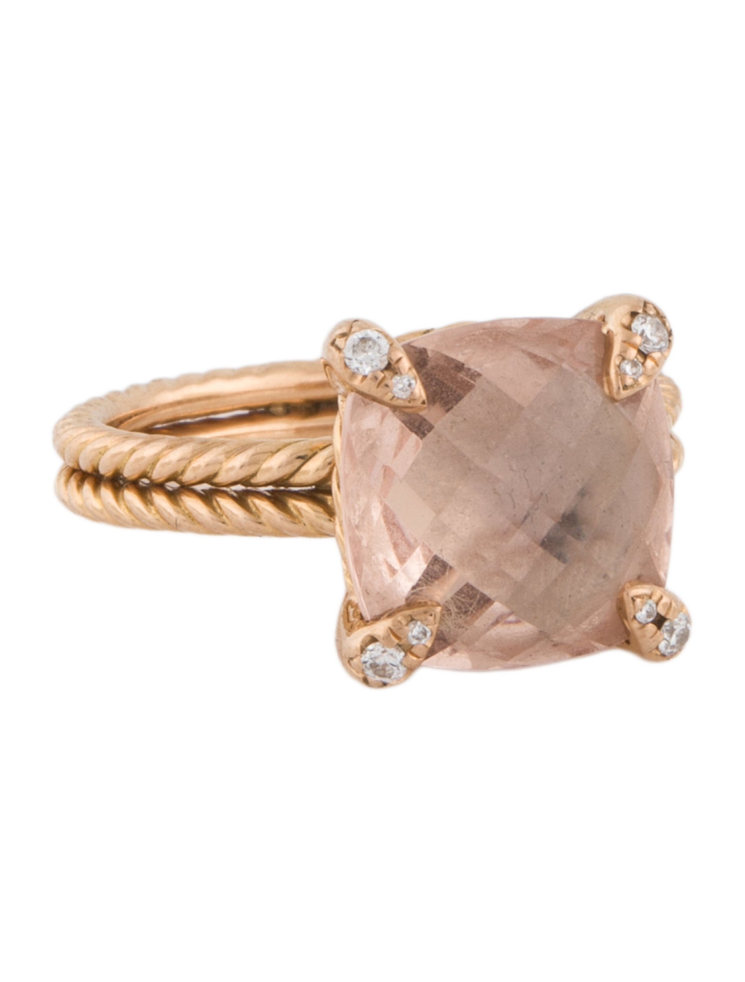 David Yurman 18K Morganite & Diamond Chatelaine® Ring