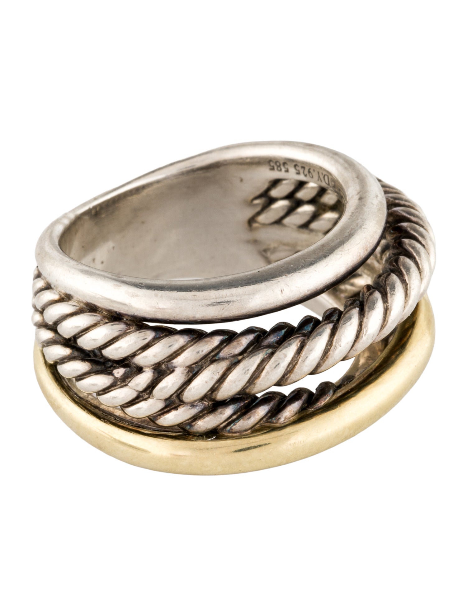 David Yurman Two-Tone Crossover Ring