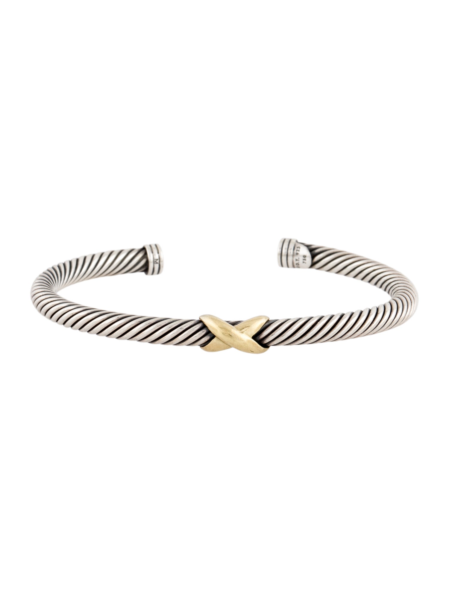 David Yurman Two-Tone X Classic Cable Station Bracelet