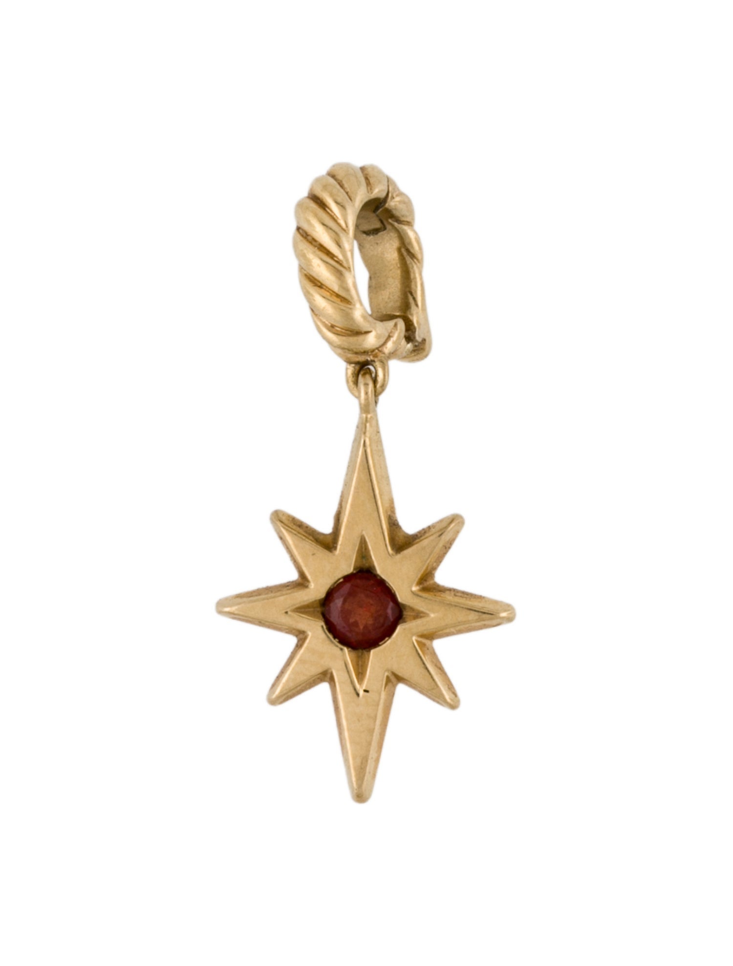 David Yurman 18K Garnet Northstar Amulet