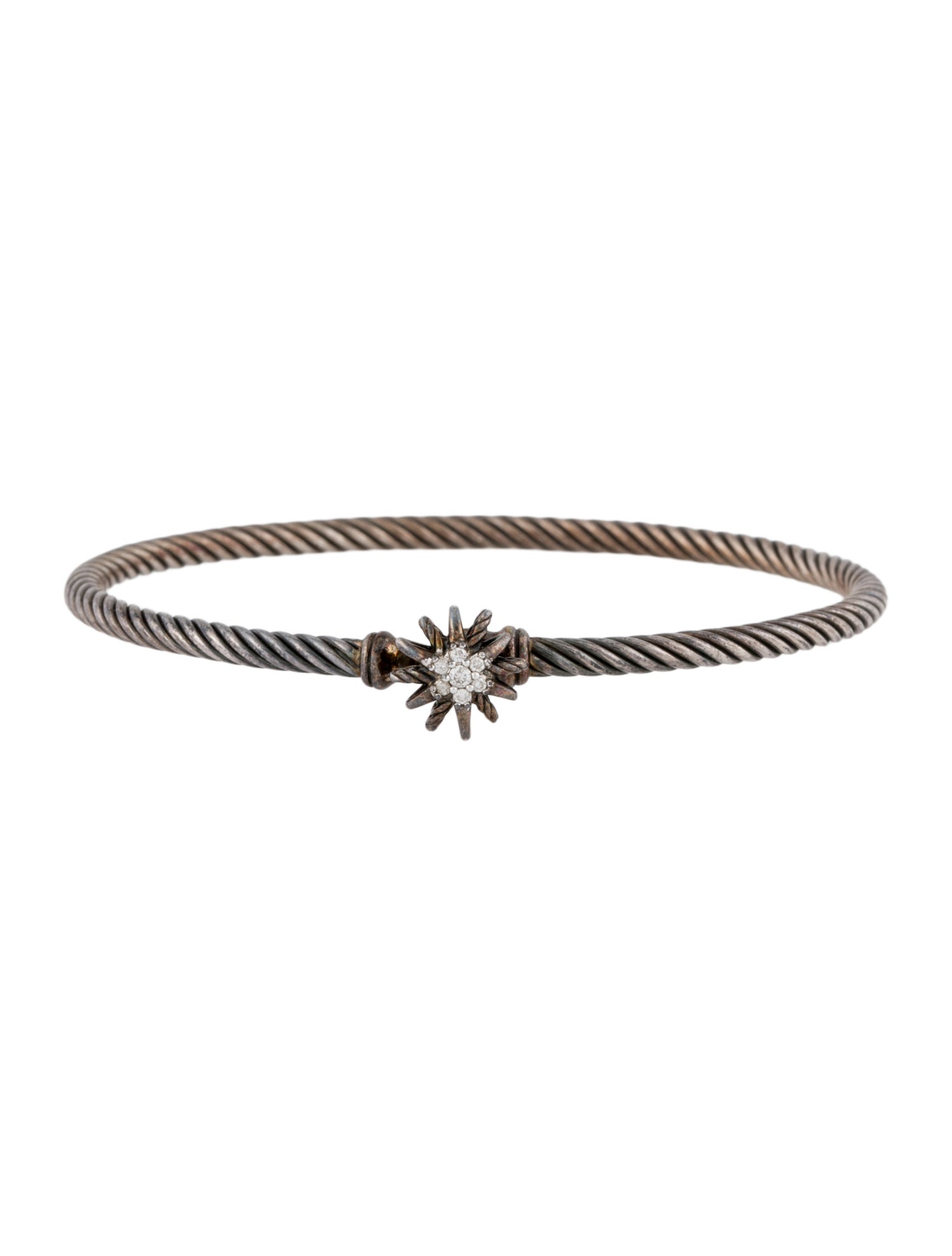 David Yurman Diamond Starburst Single-Station Cable Bracelet