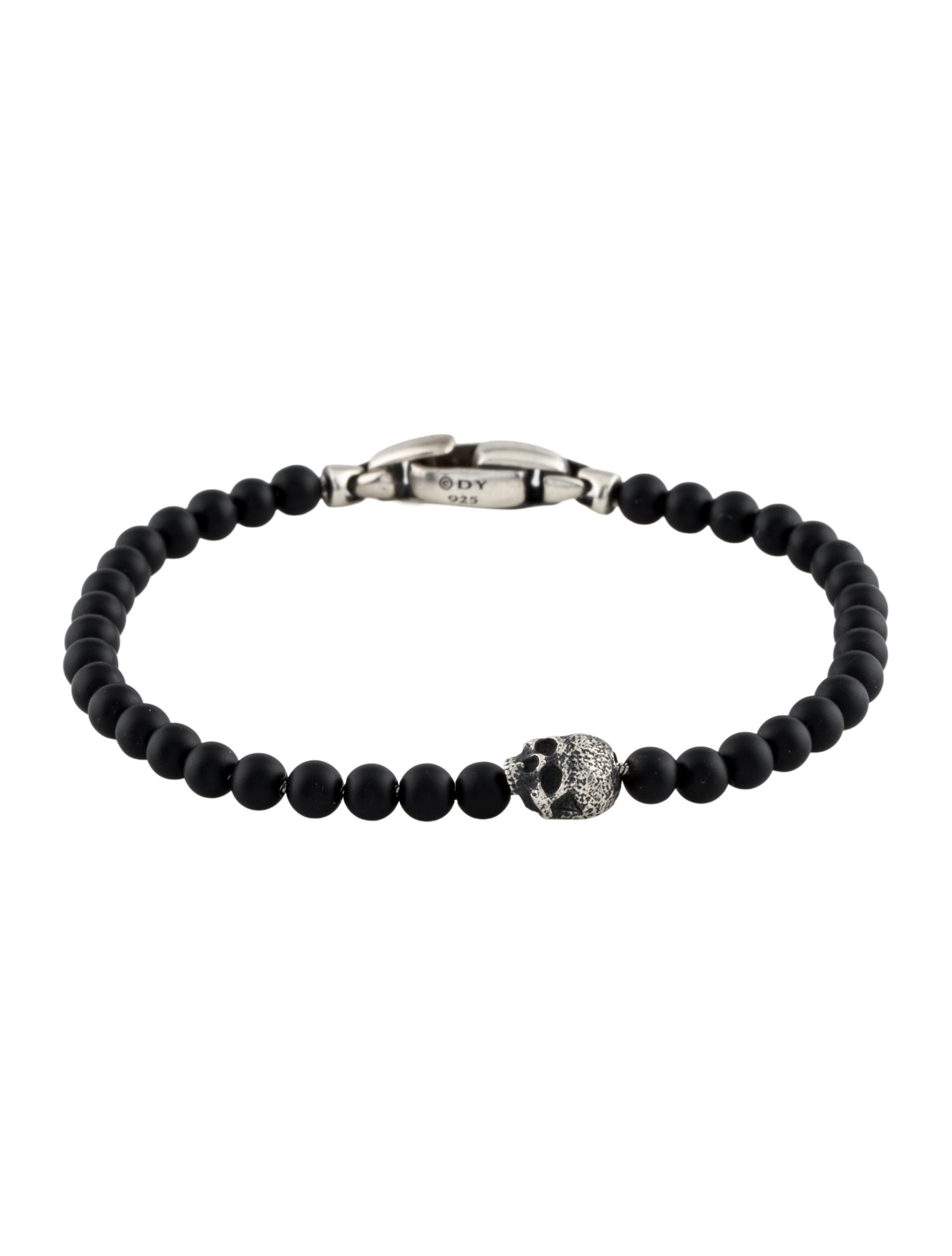 David Yurman Onyx Memento Mori Beaded Station Bracelet
