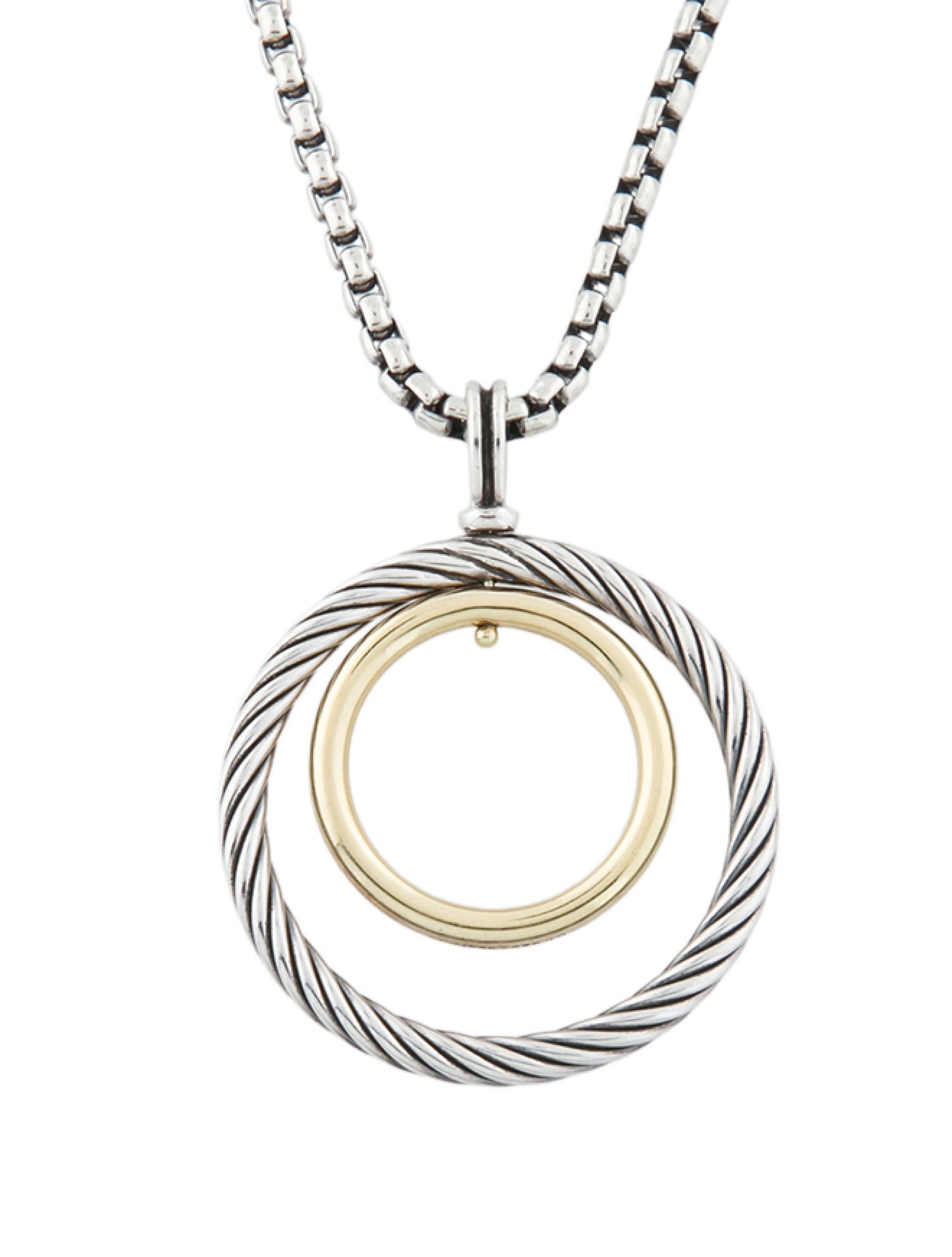 David Yurman Two-Tone Mobile Circle Pendant Necklace