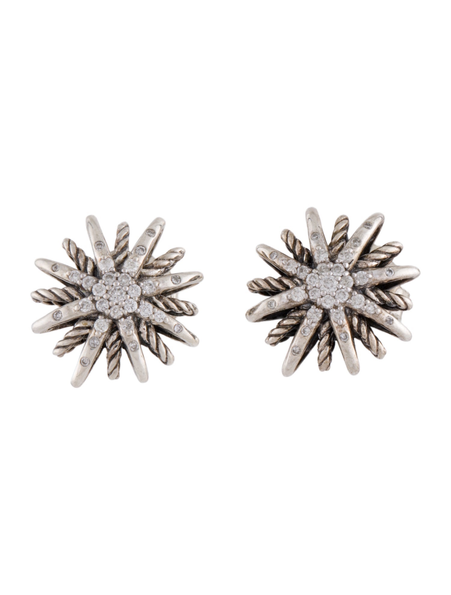 David Yurman Diamond Small Starburst Stud Earrings