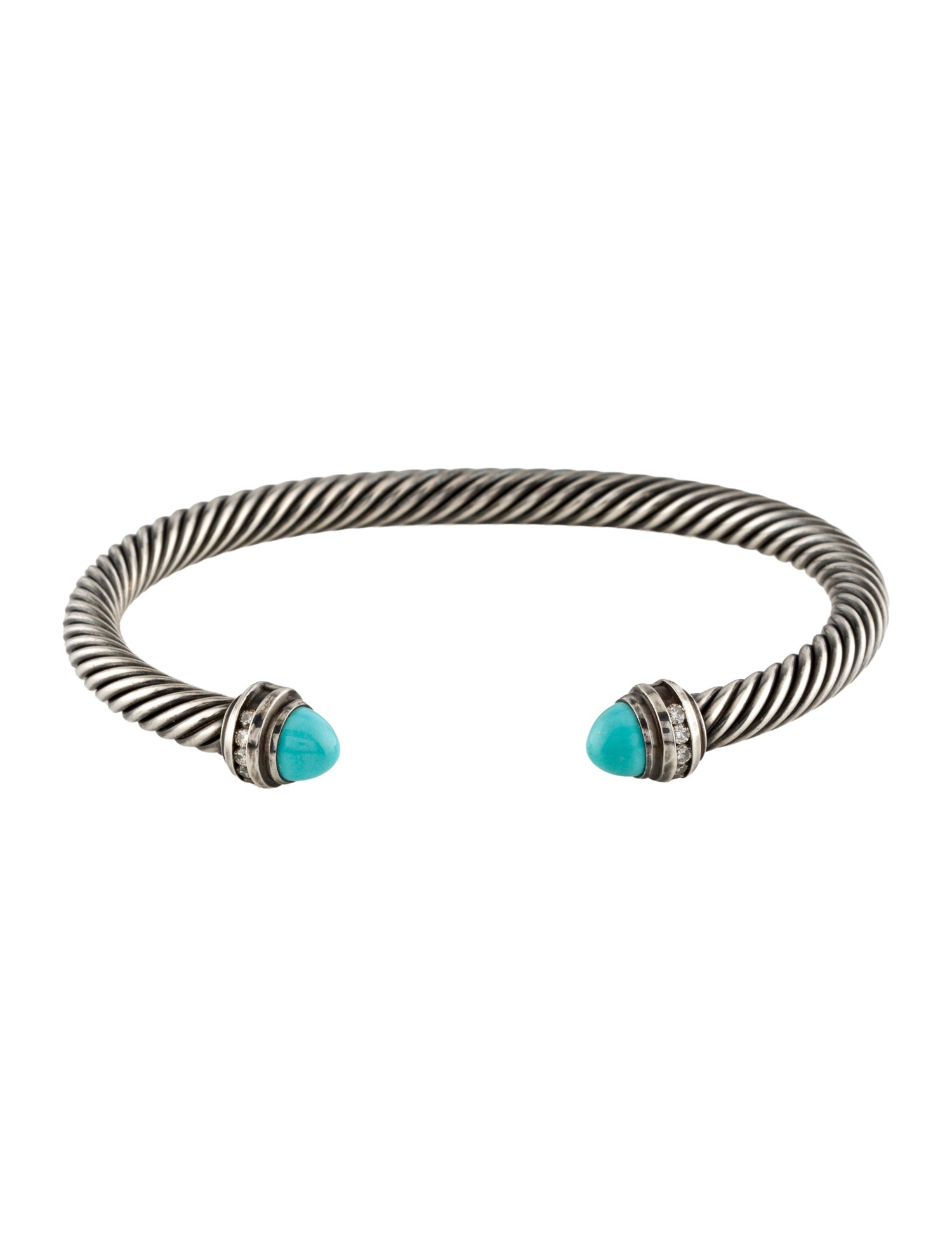 David Yurman Turquoise & Diamond Cuff Bracelet