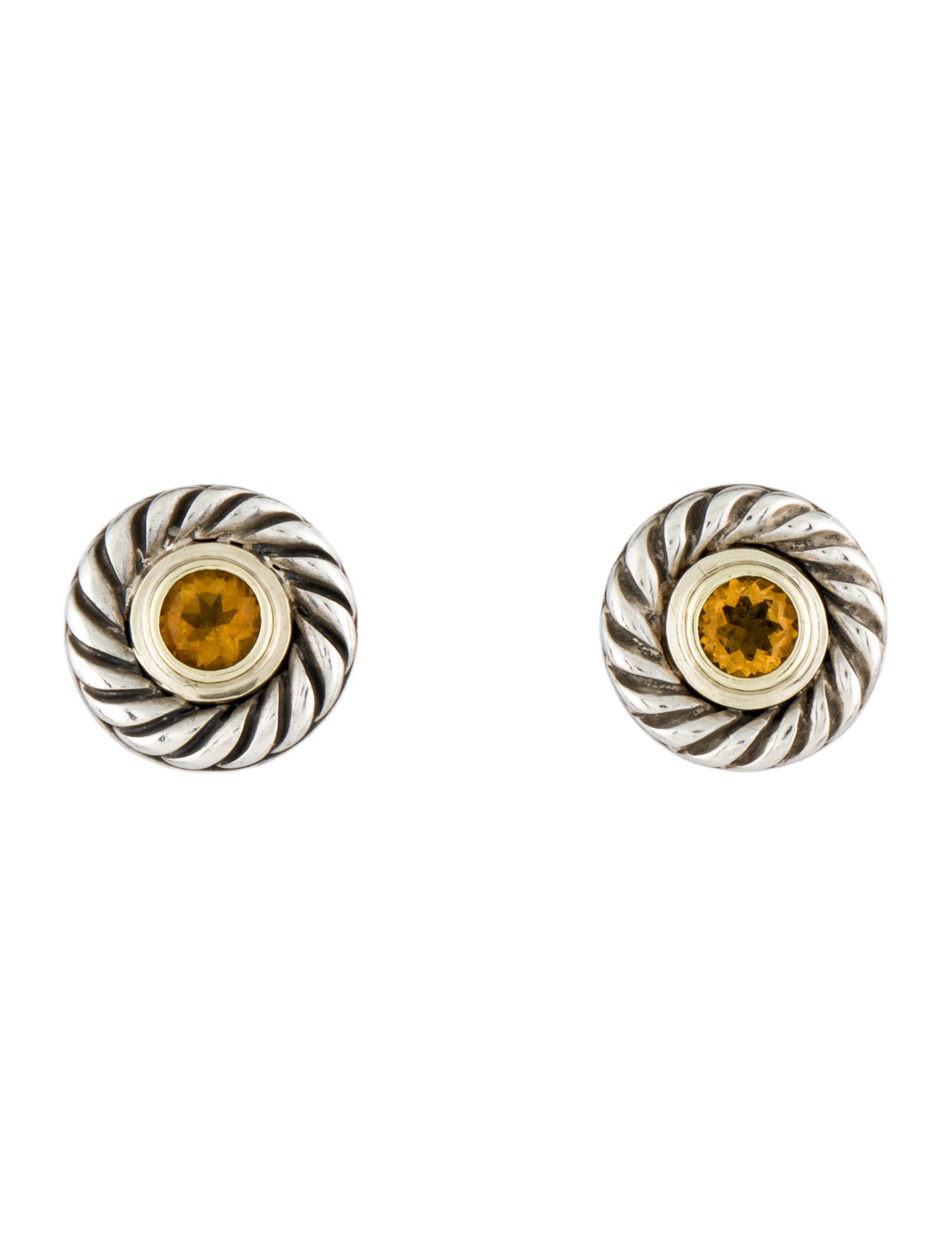 David Yurman Citrine Color Classic Cookie Studs