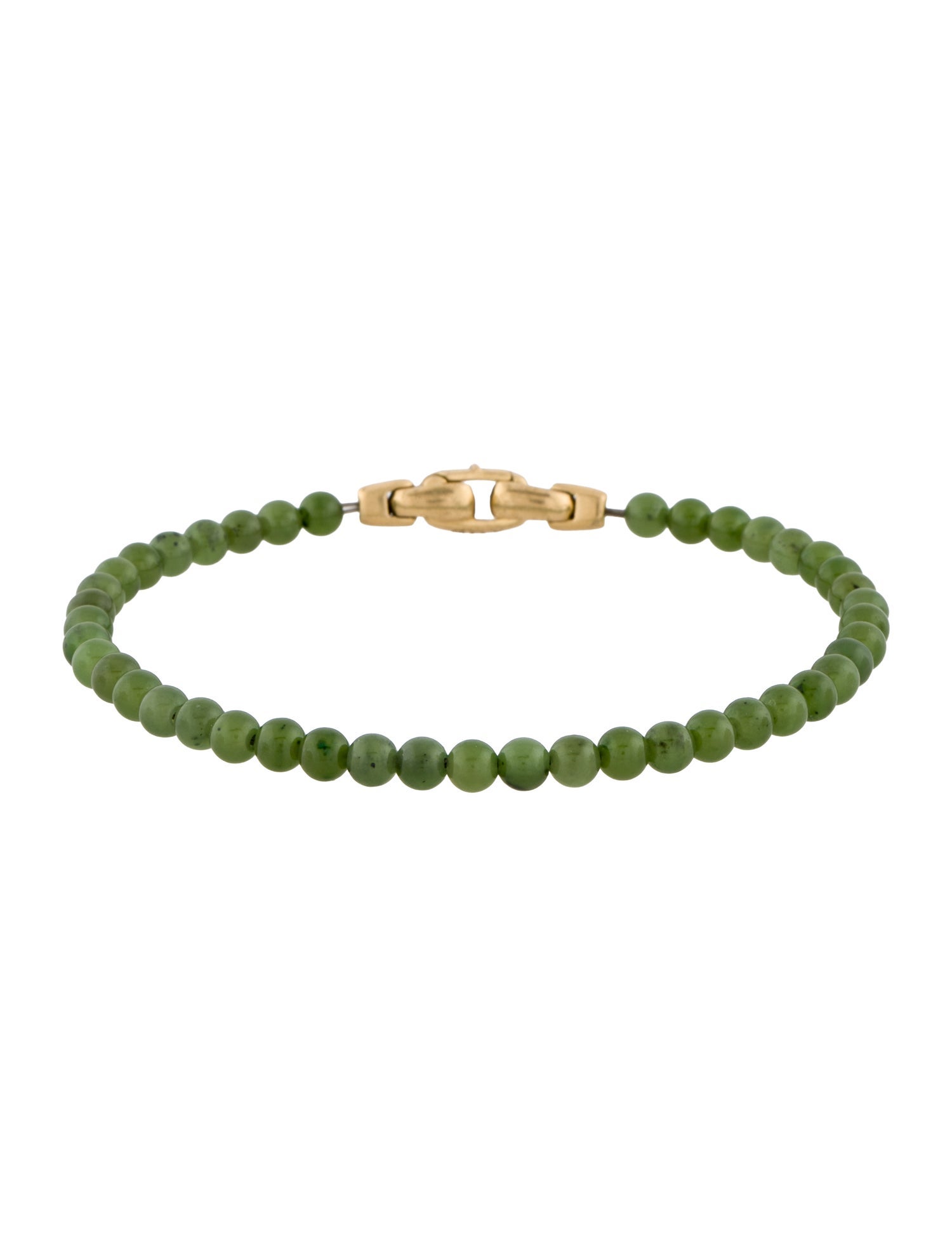 David Yurman 18K Nephrite Spiritual Bead Bracelet