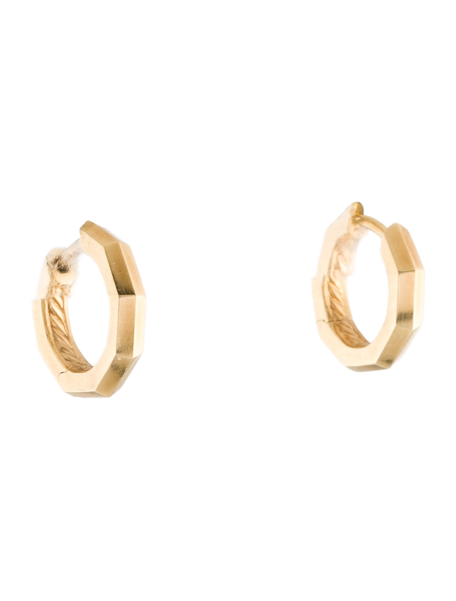 David Yurman 18K Stax Huggie Hoop Earrings