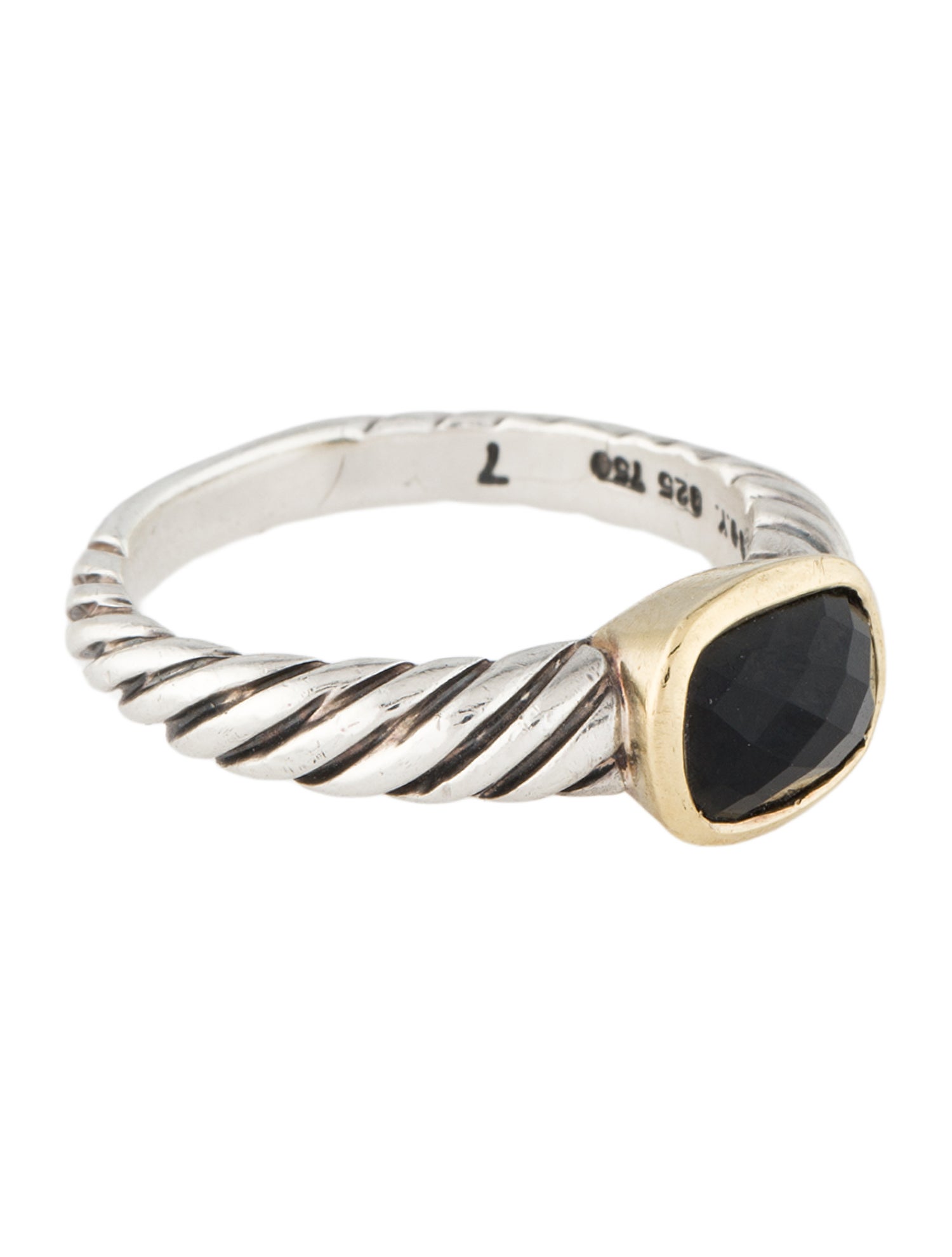 David Yurman Onyx Two-Tone Cocktail Ring