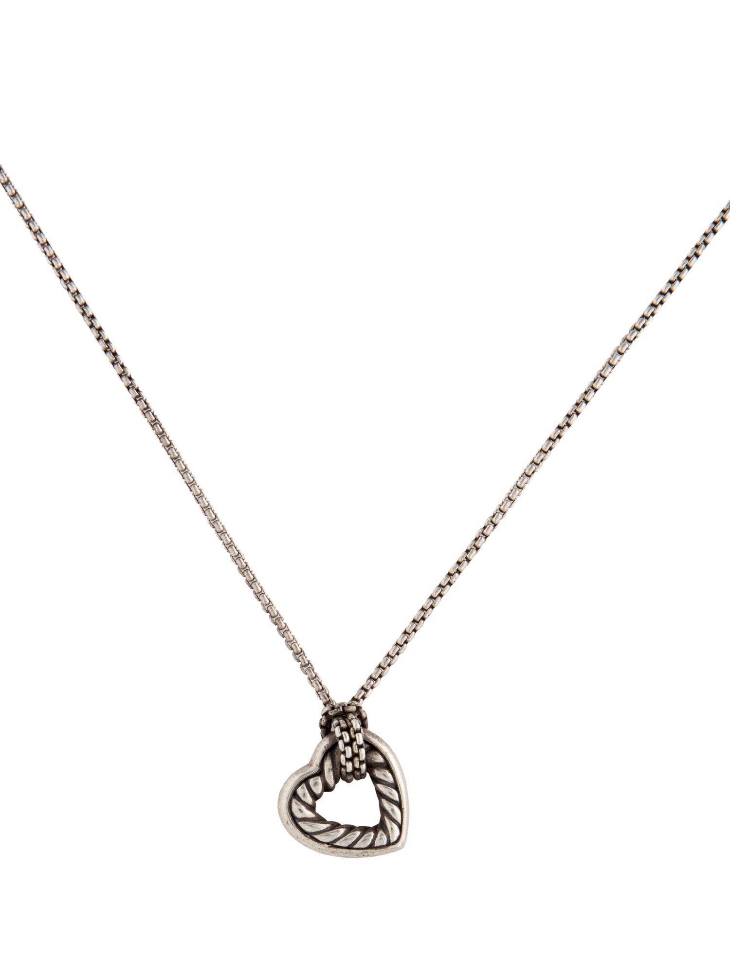 David Yurman Cable Heart Pendant Necklace