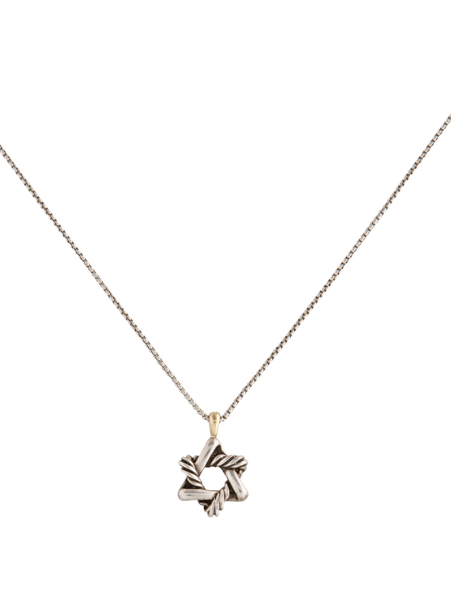 David Yurman Two-Tone Star of David Pendant Necklace