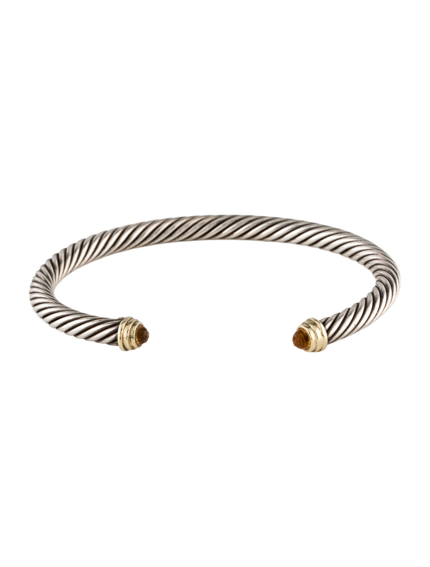 David Yurman Two-Tone Citrine Classic Cuff Bracelet