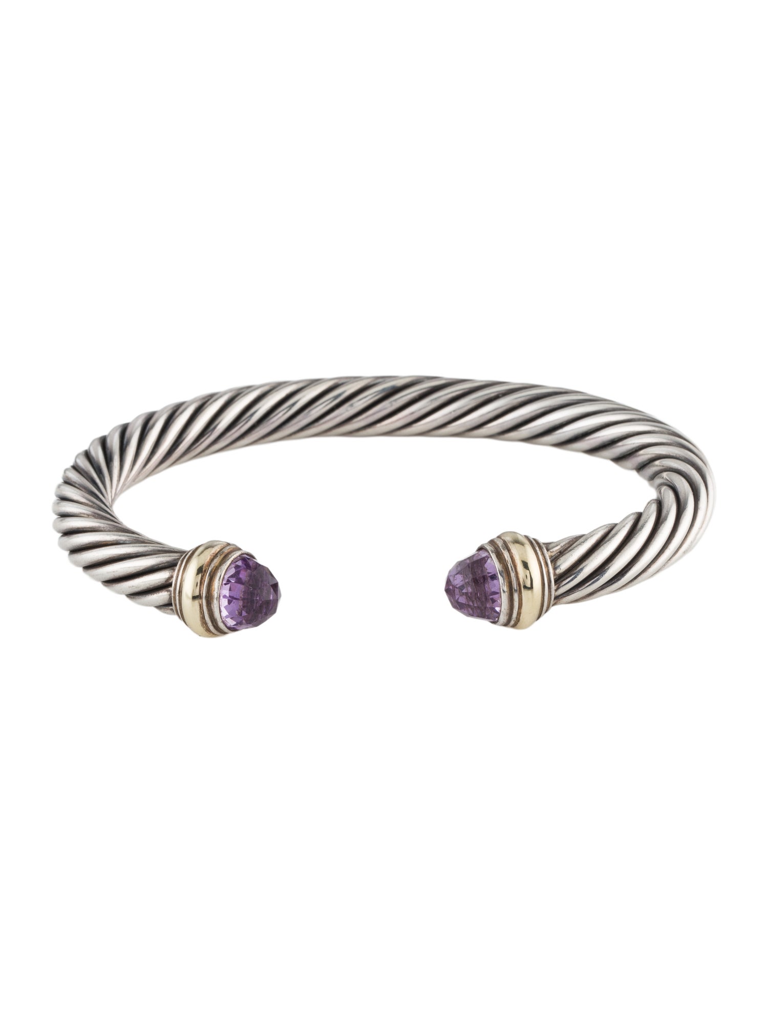 David Yurman Amethyst Cable Cuff Bracelet
