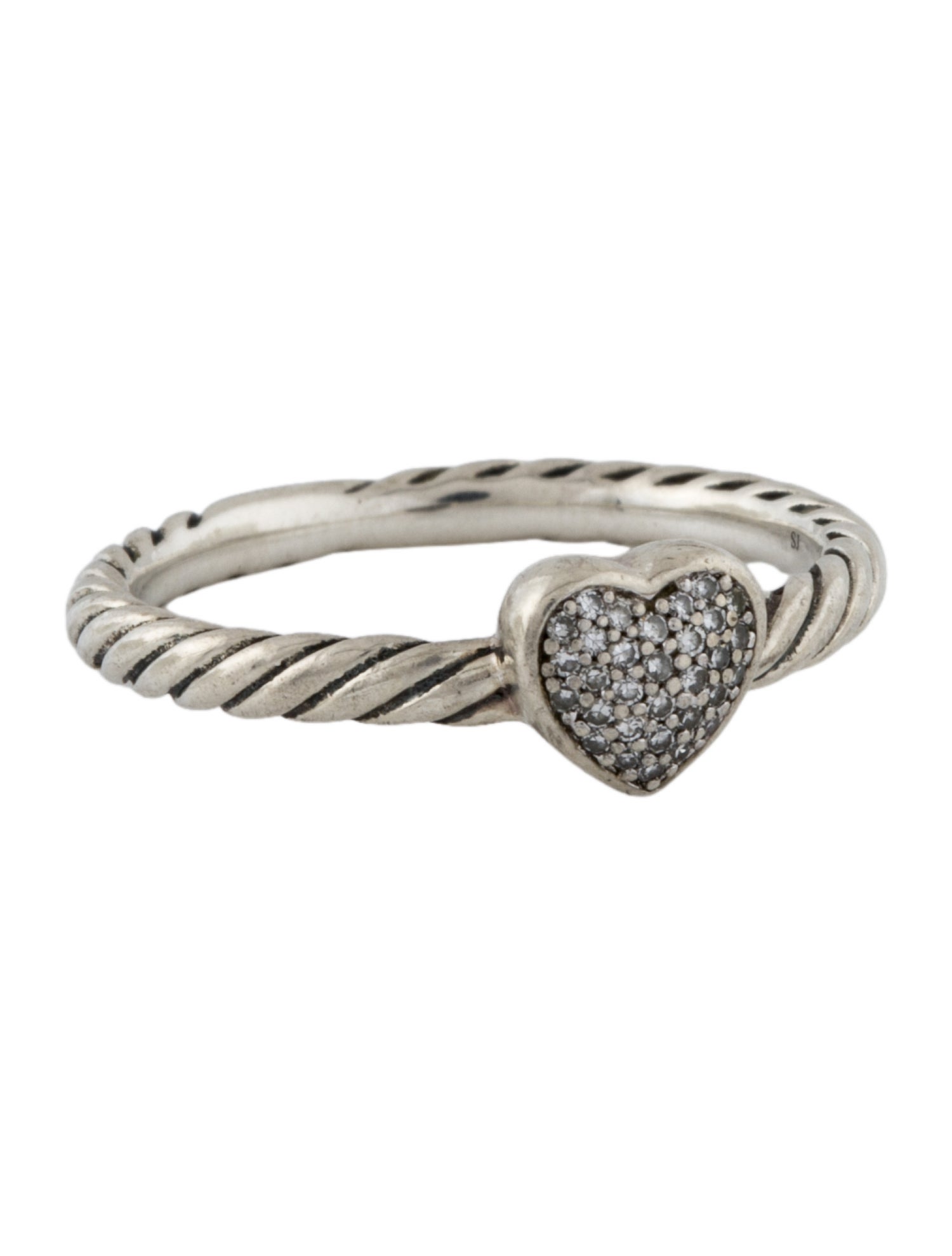 David Yurman Diamond Heart Stack Ring