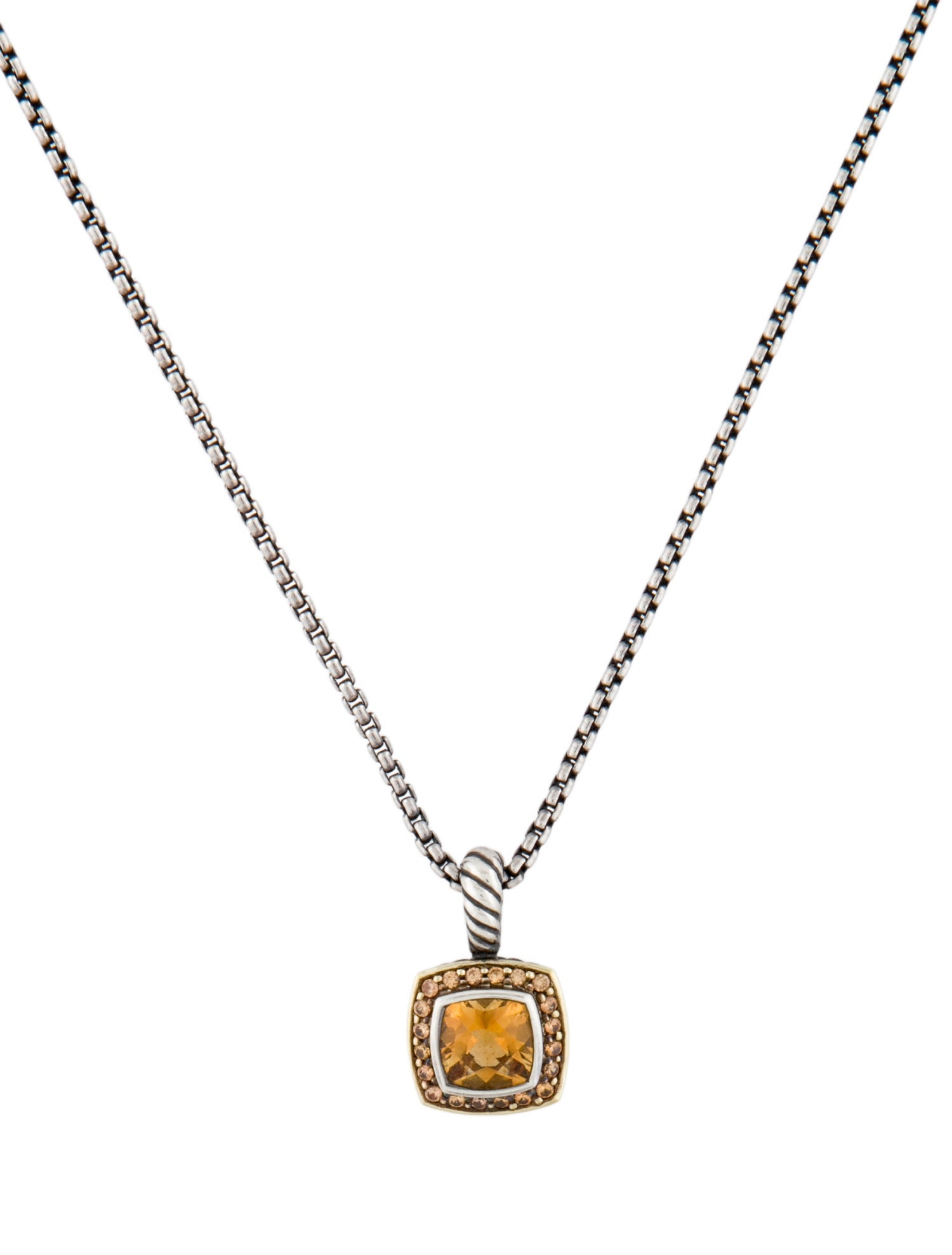 David Yurman Citrine & Sapphire Albion Pendant Necklace