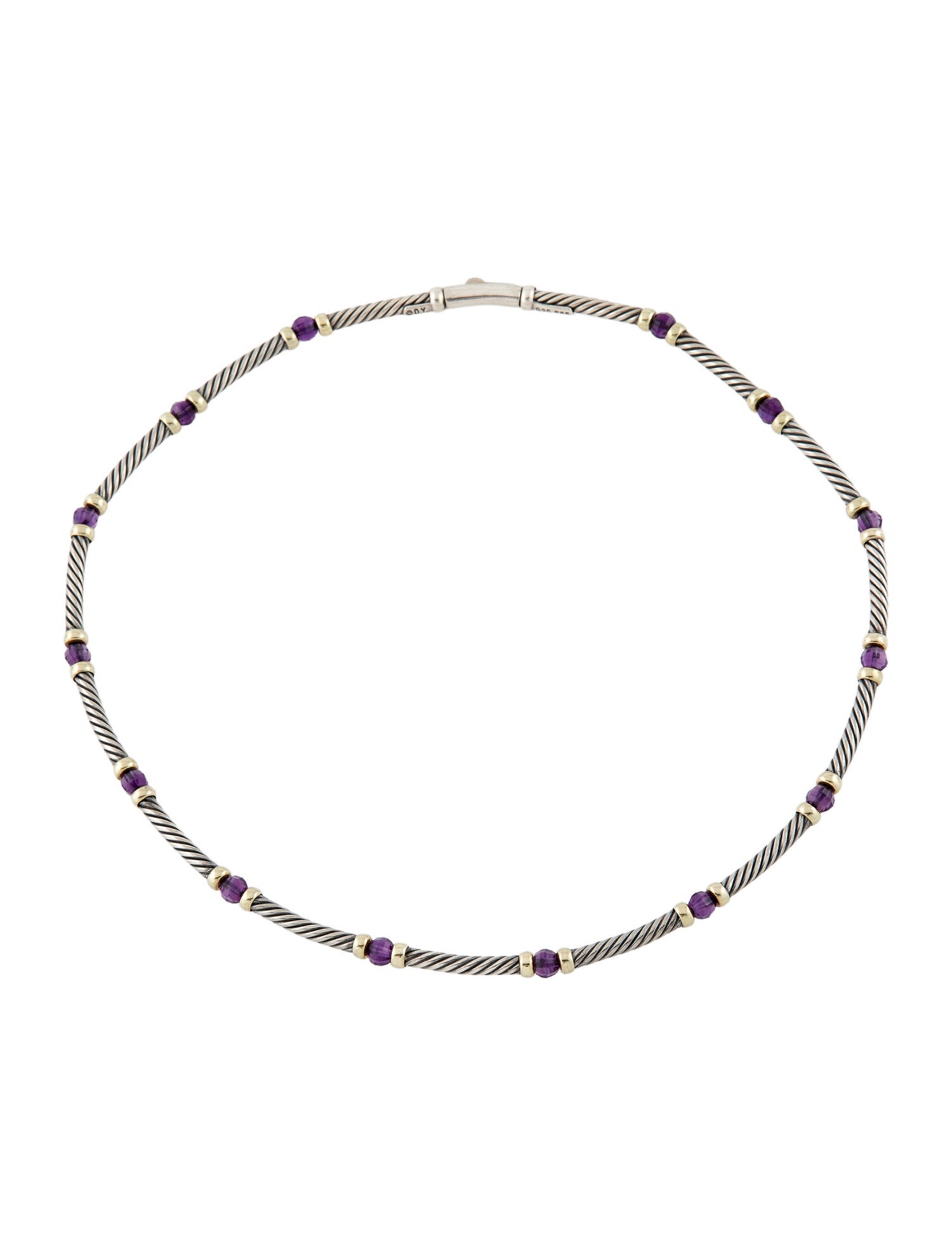 David Yurman Amethyst Hampton Choker Station Necklace