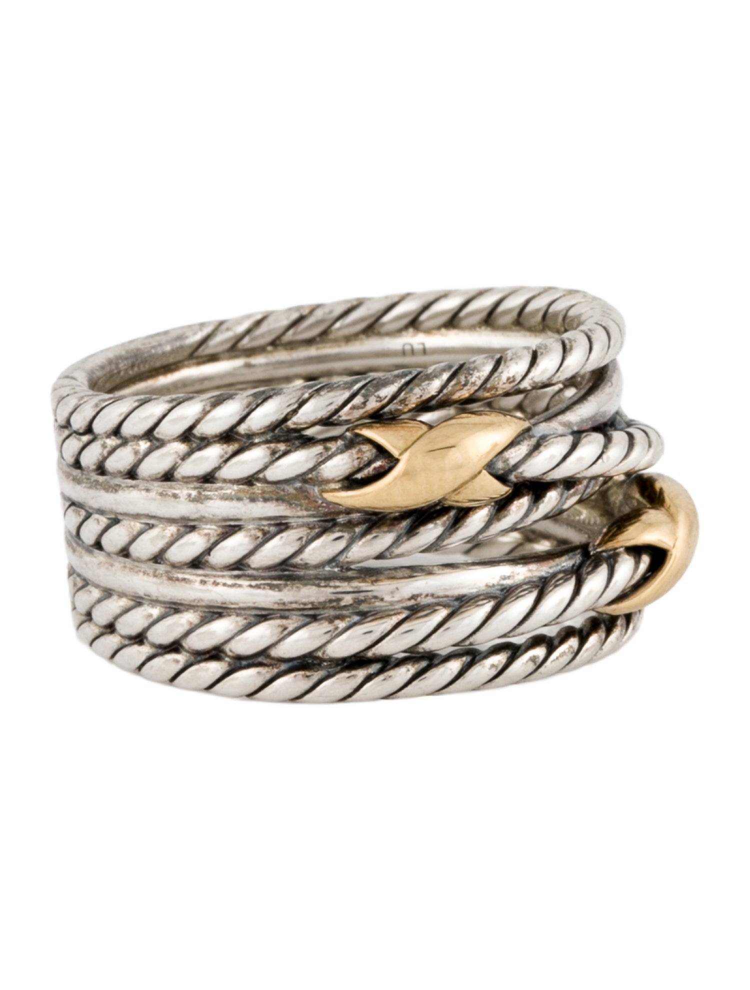 David Yurman Two-Tone Double X Crossover Band