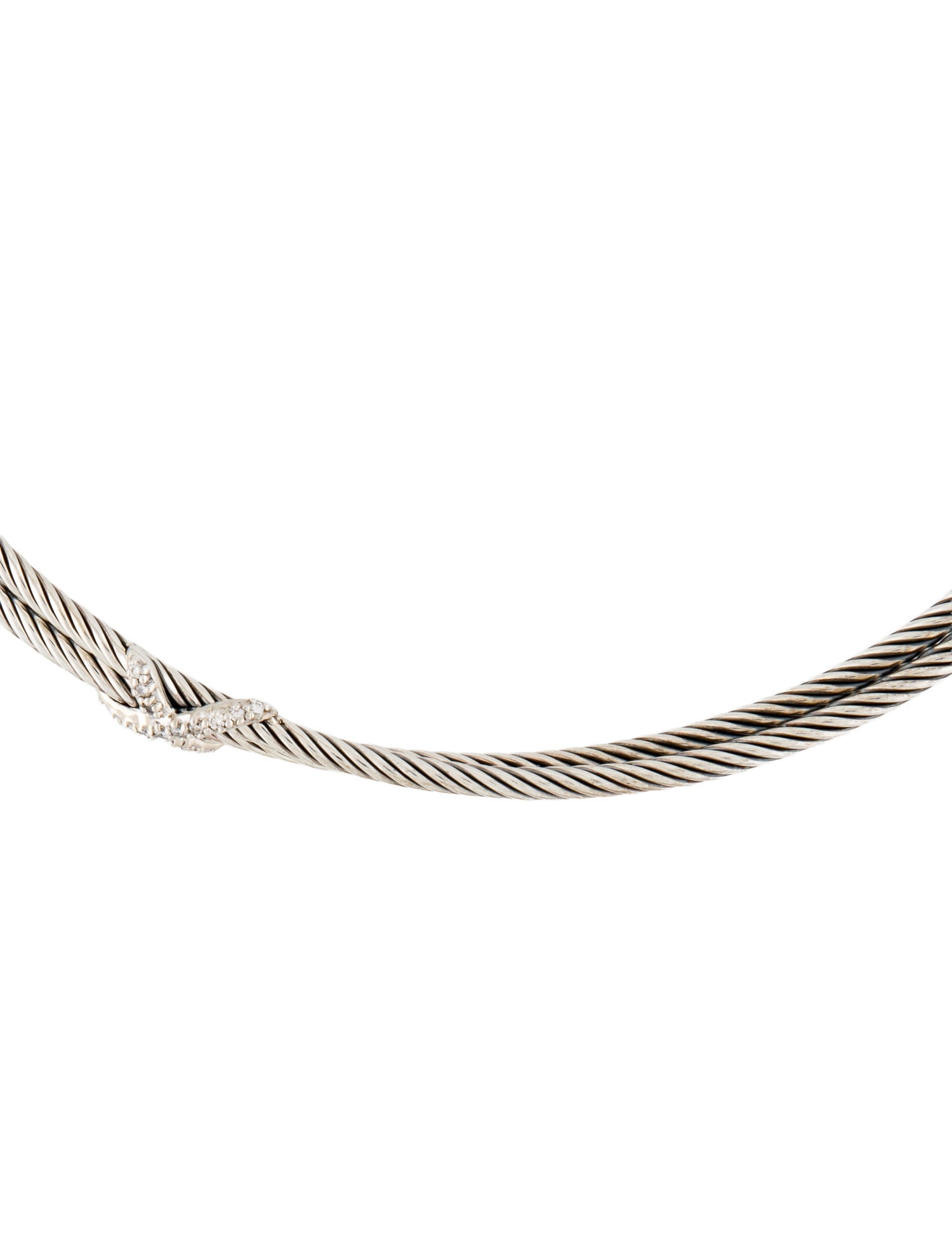 David Yurman Diamond X Crossover Collar Necklace