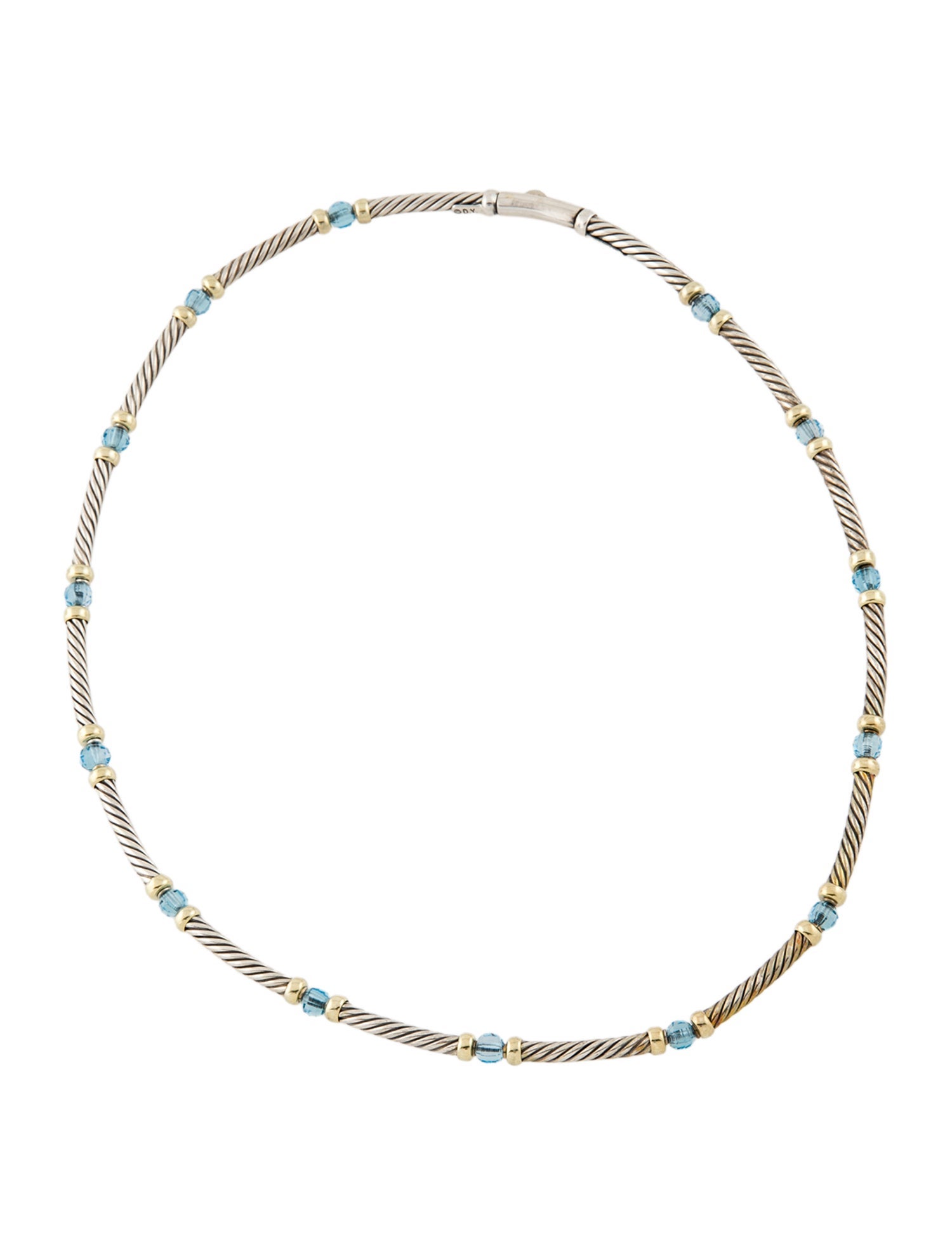 David Yurman Topaz Metro Cable Station Necklace