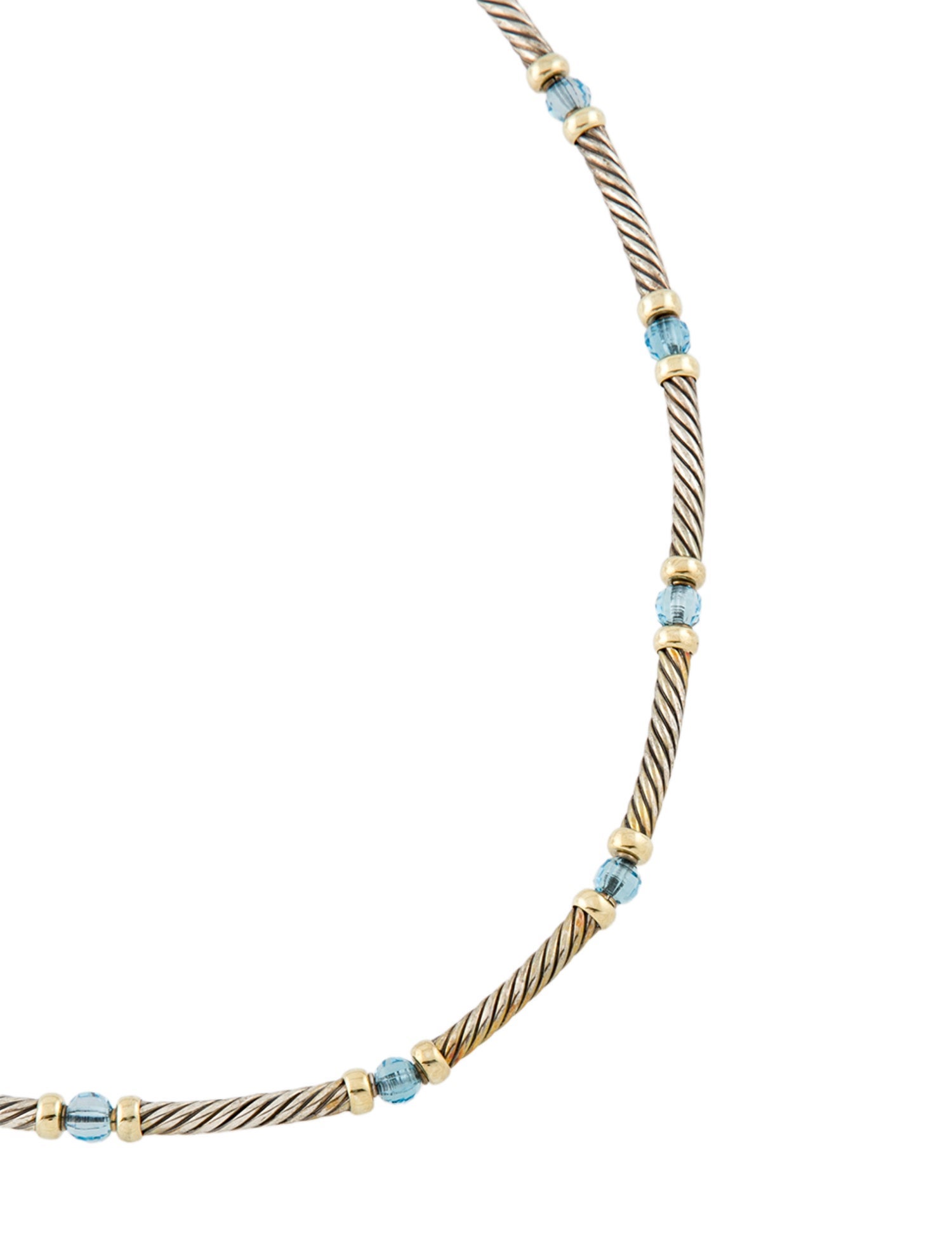 David Yurman Topaz Metro Cable Station Necklace