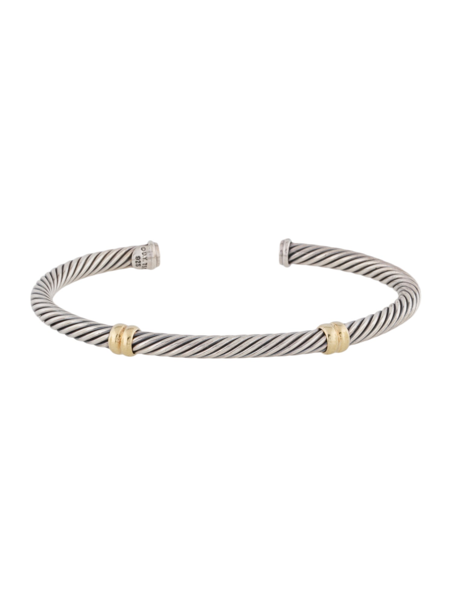 David Yurman Vintage Two-Tone Station Cuff Bracelet