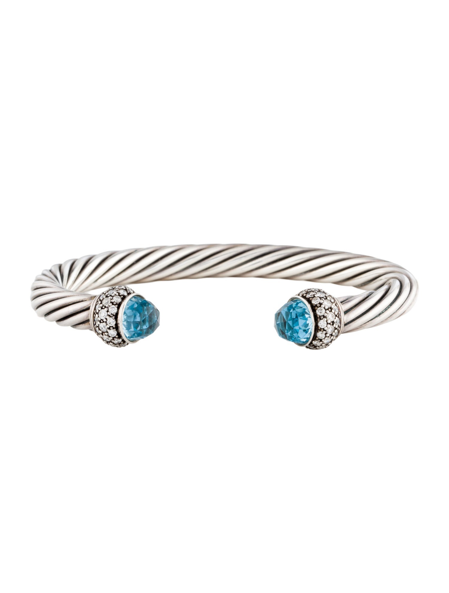 David Yurman Topaz & Diamond Pavé Cuff