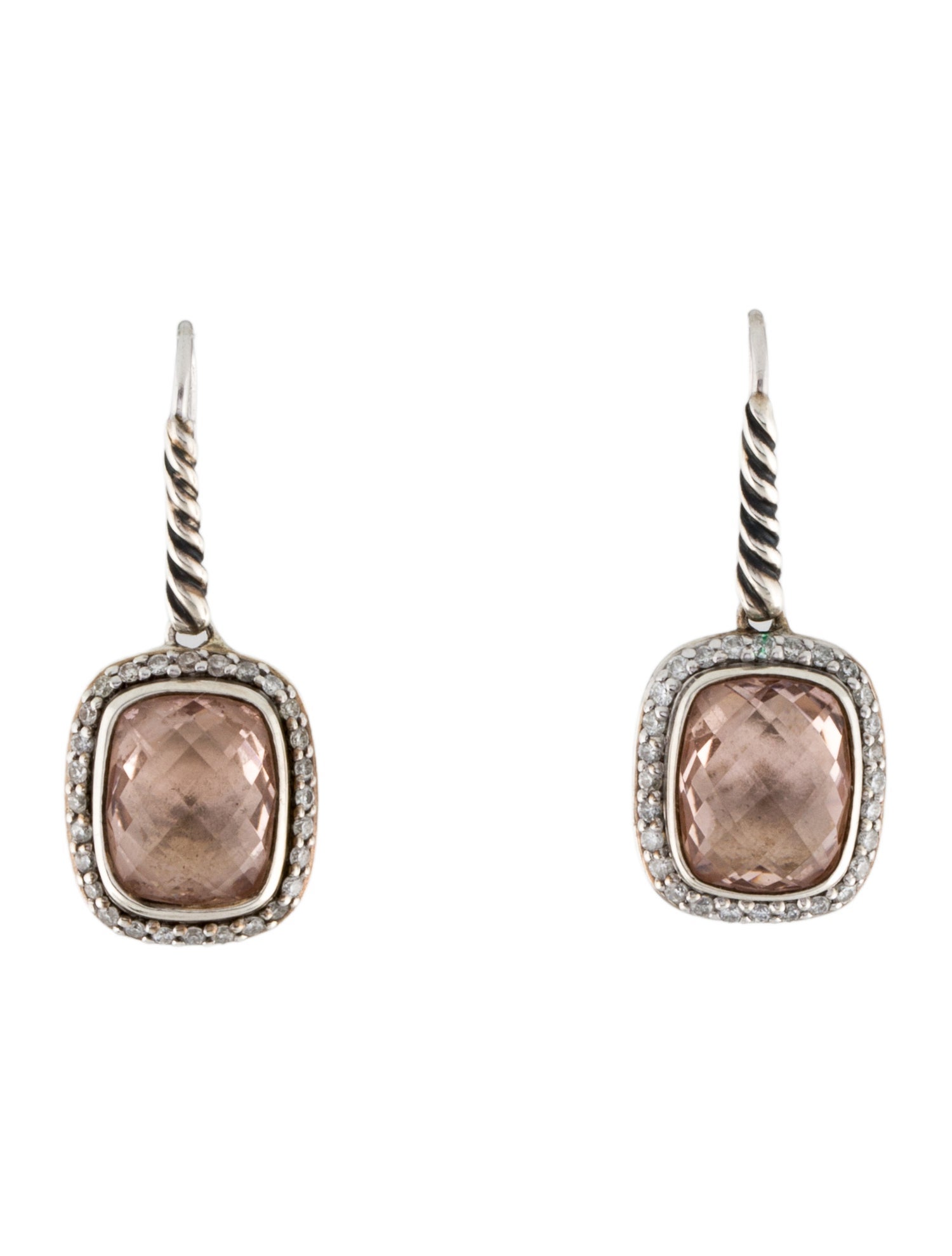 David Yurman Morganite & Diamond Noblesse Drop Earrings