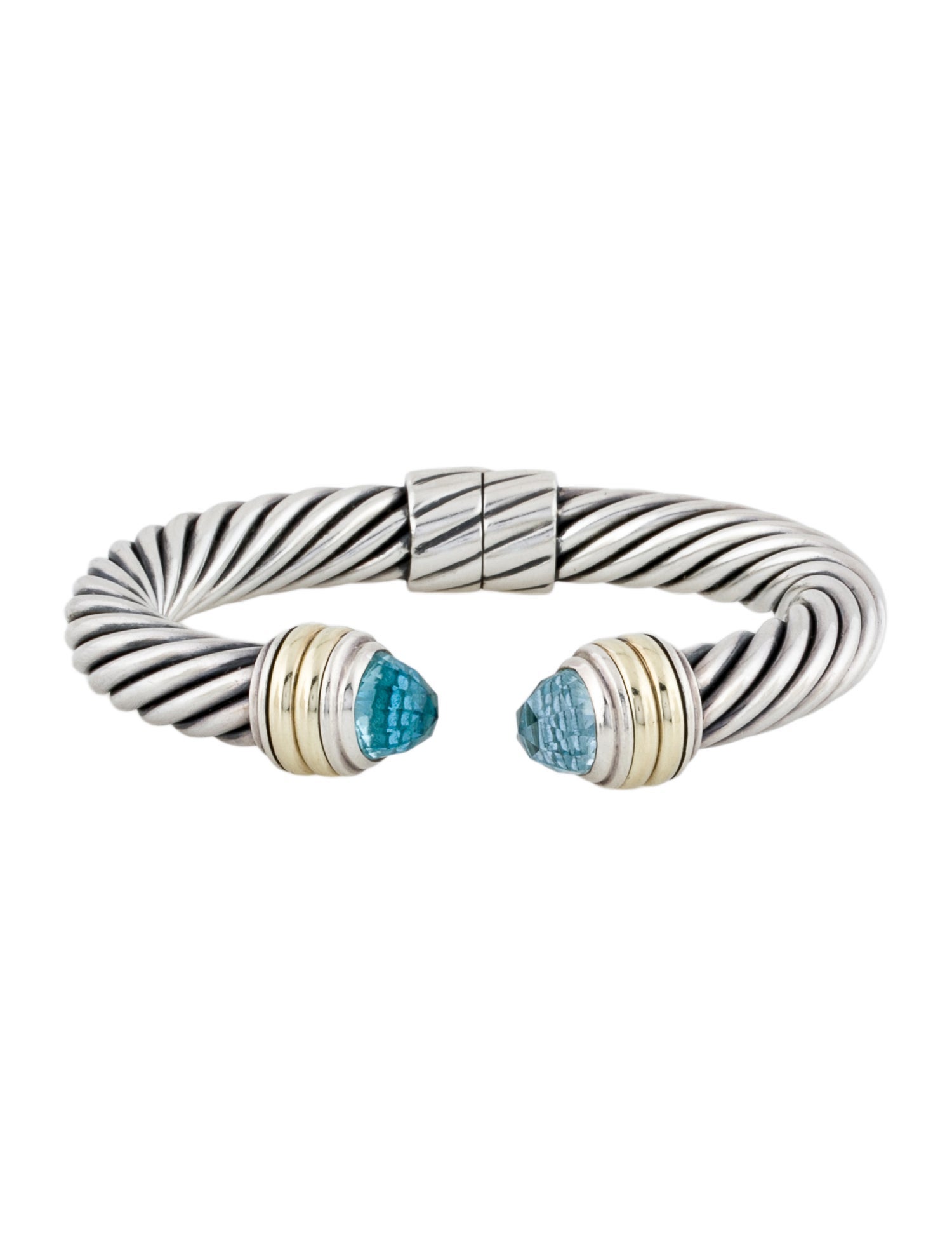 David Yurman Topaz Cable Classics Hinged Cuff Bracelet