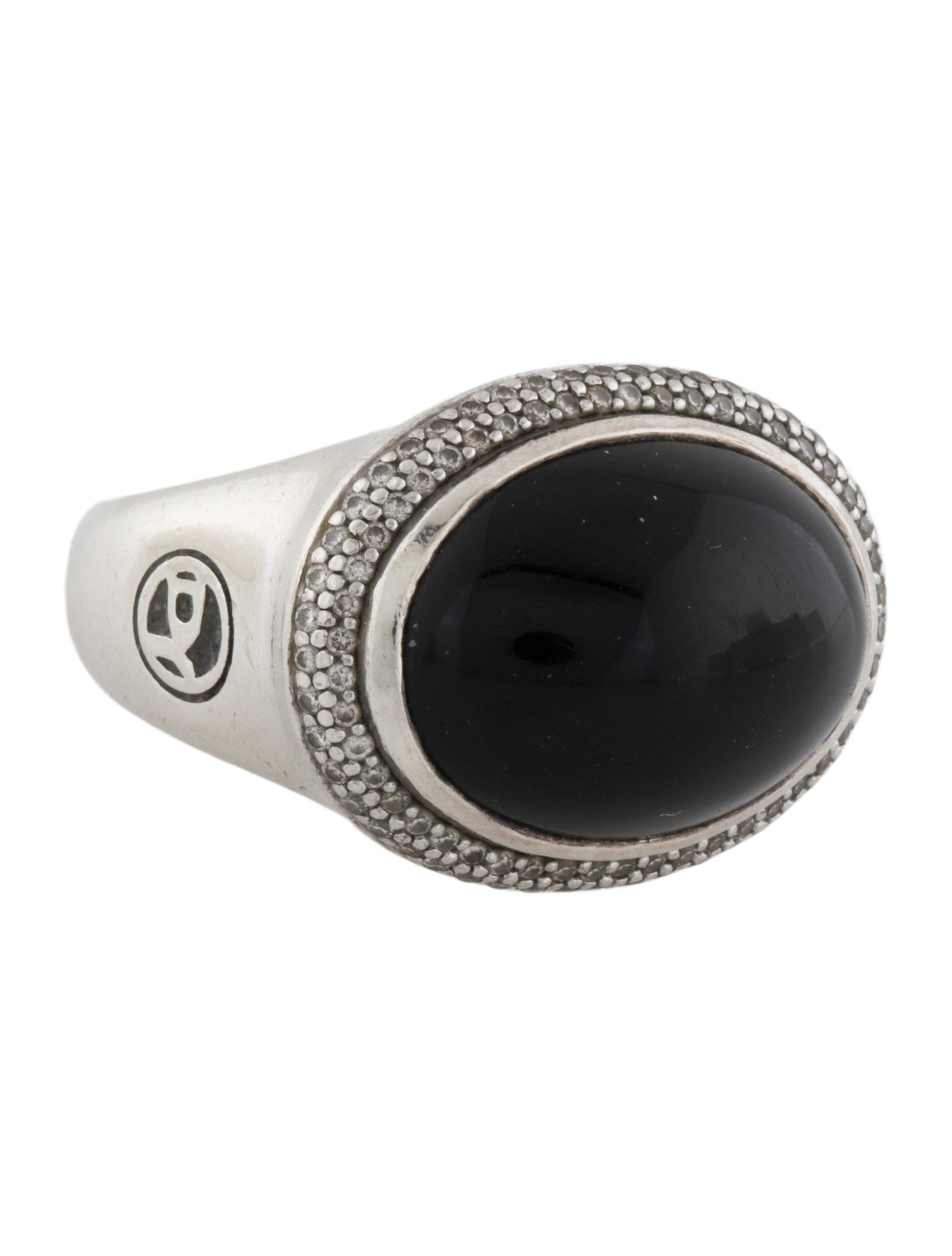 David Yurman Onyx & Diamond Oval Cocktail Ring
