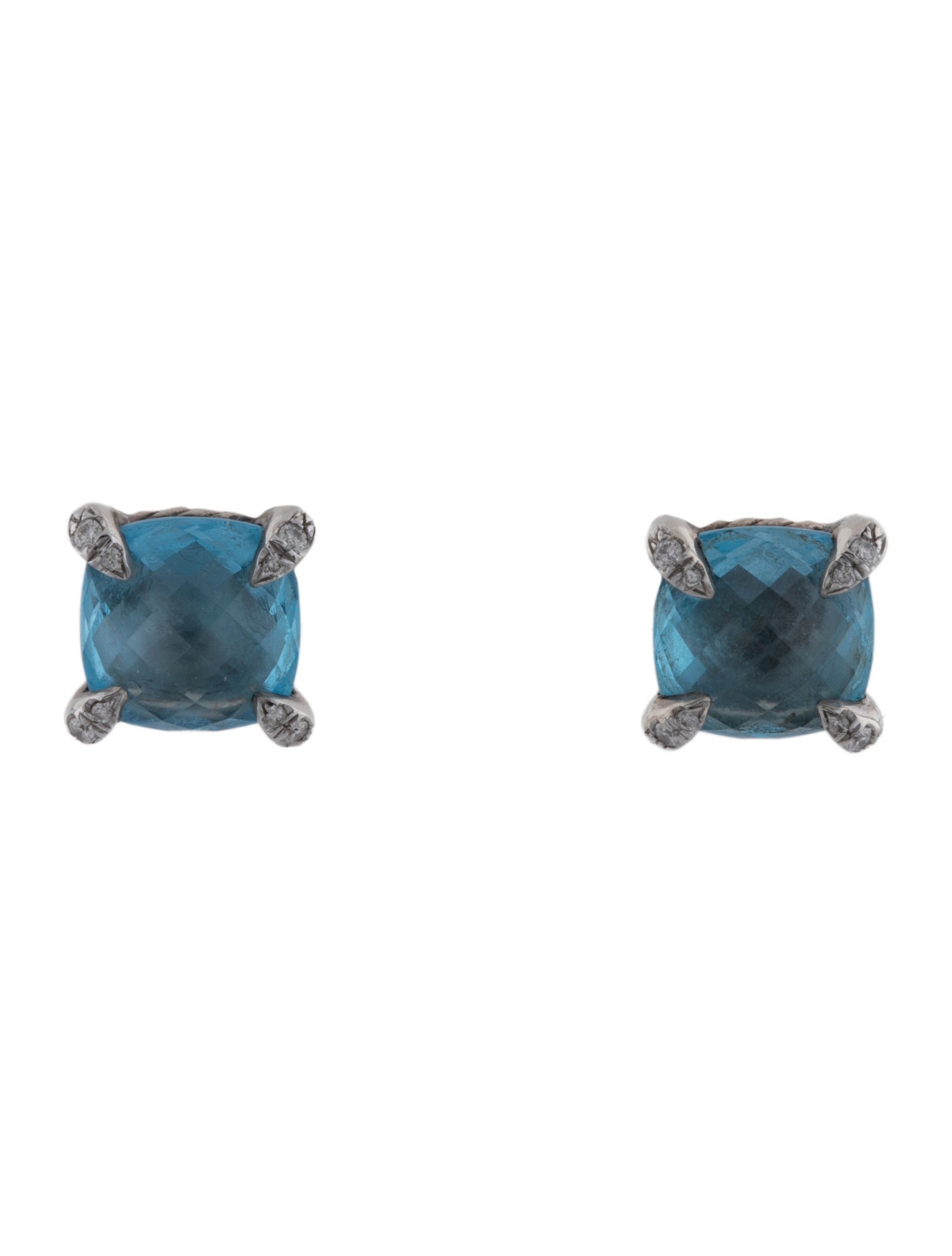 David Yurman Topaz & Diamond Stud Earrings