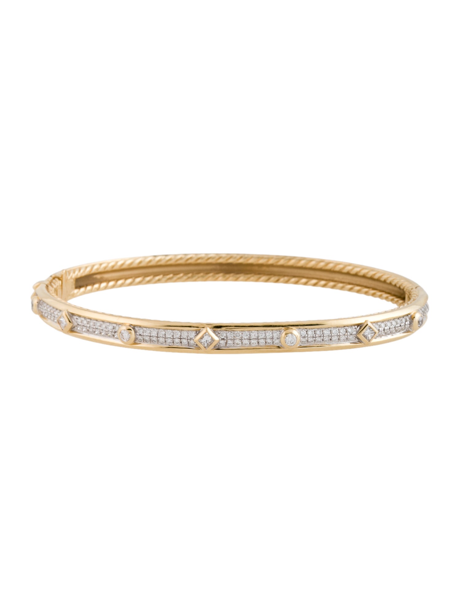 David Yurman 18K Diamond Modern Renaissance Bangle Bracelet