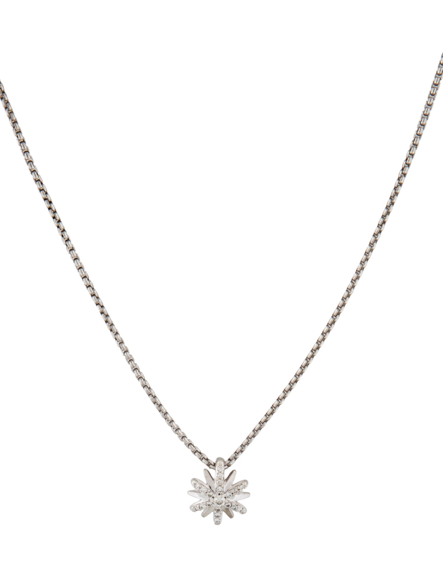 David Yurman Diamond Petite Starburst Pendant Necklace