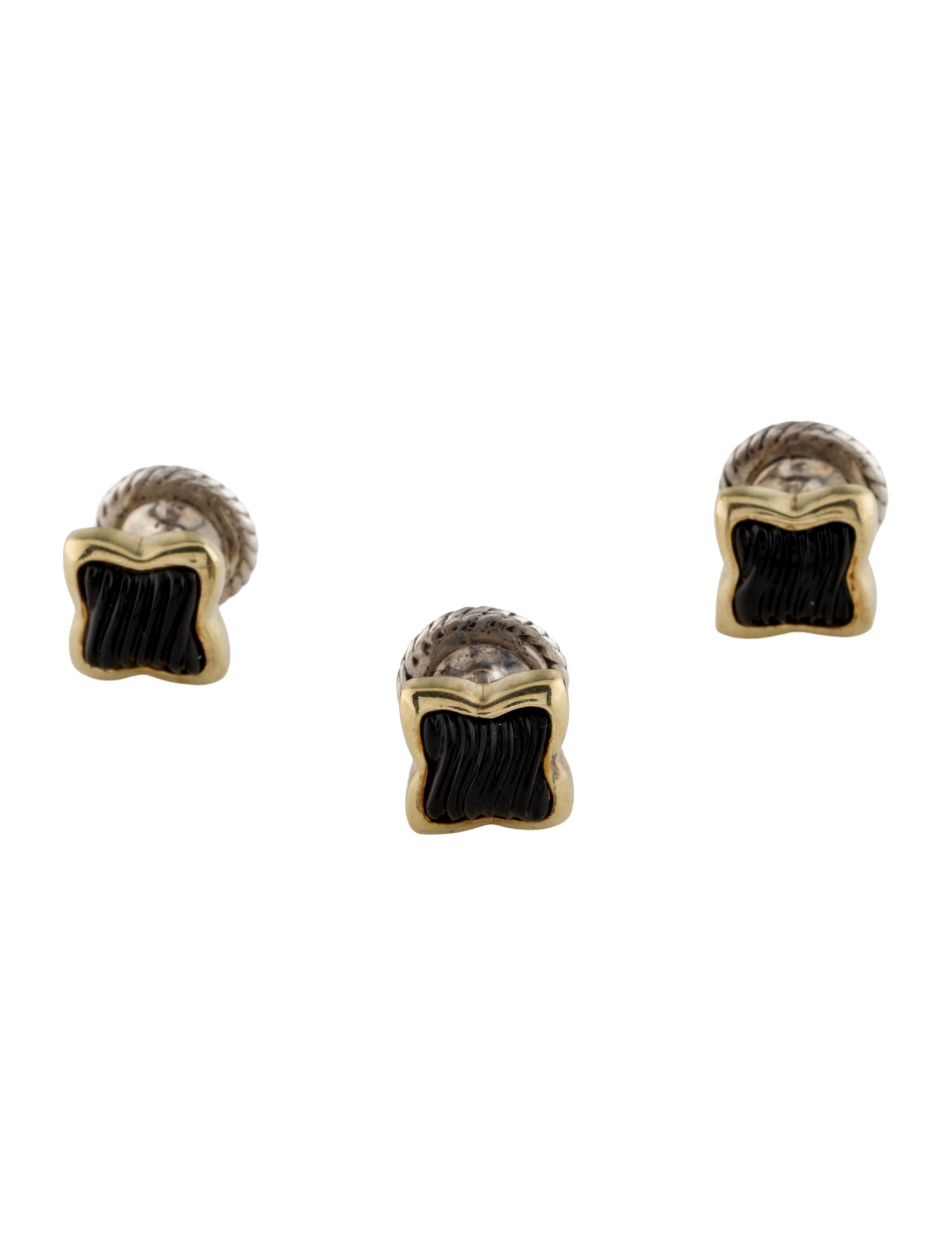 David Yurman Onyx Quatrefoil Shirt Studs Set