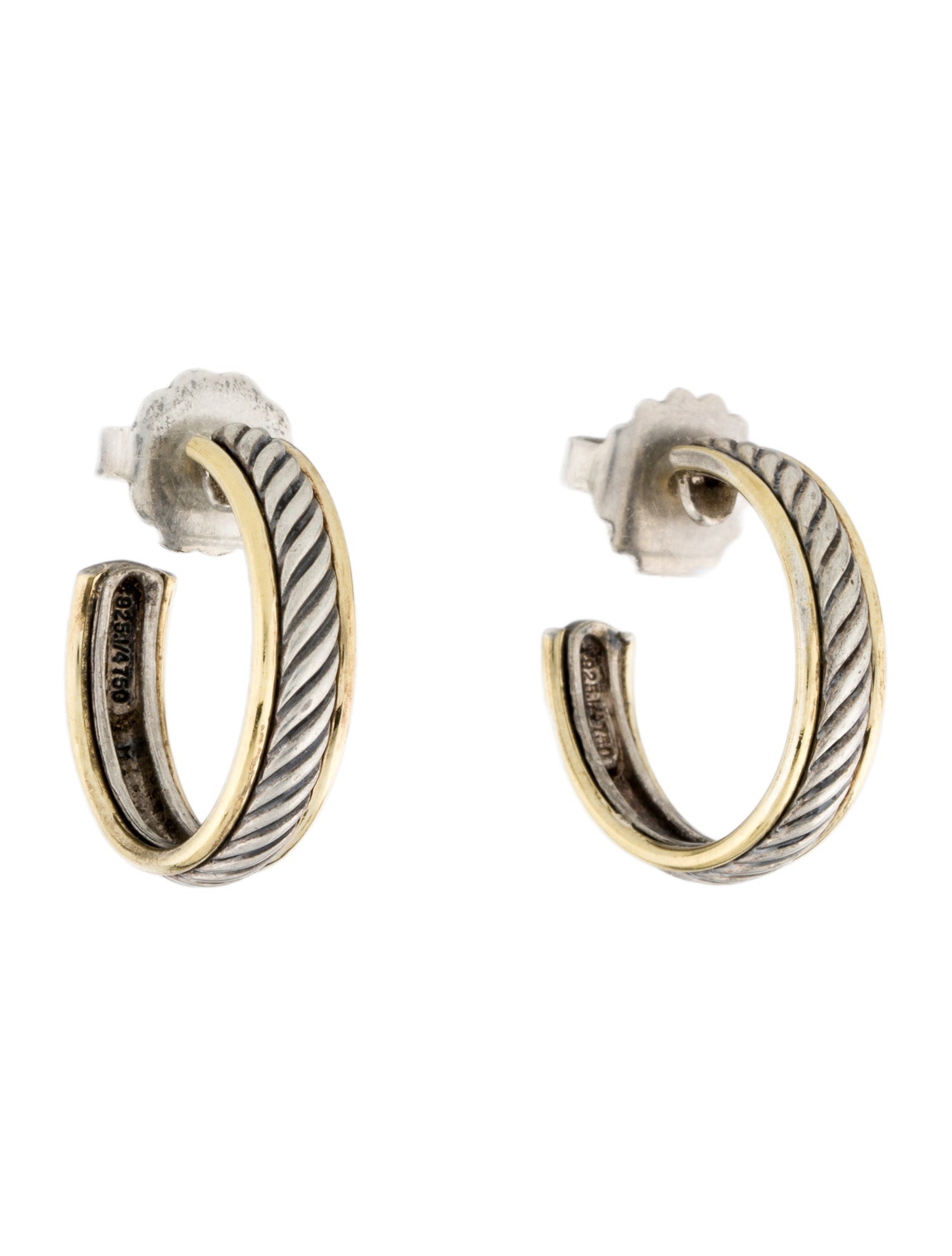 David Yurman Two-Tone Hoop Earrings