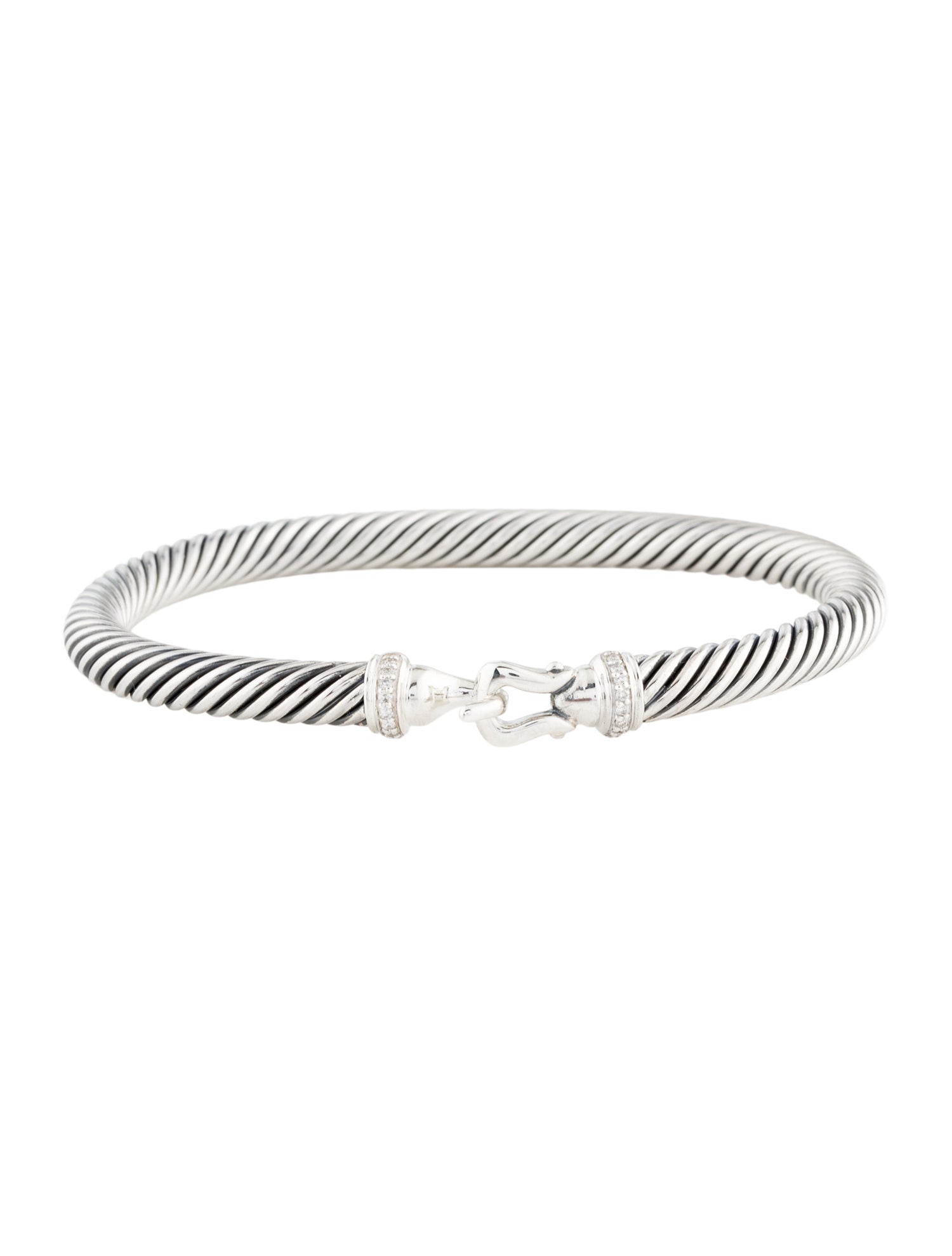 David Yurman Diamond Buckle Classic Cable Bracelet