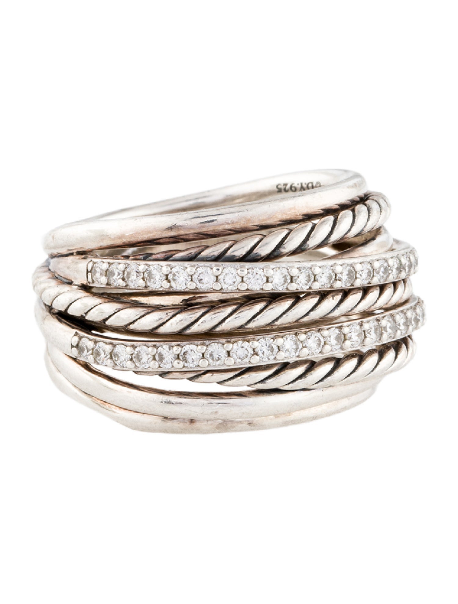 David Yurman Diamond Crossover Ring