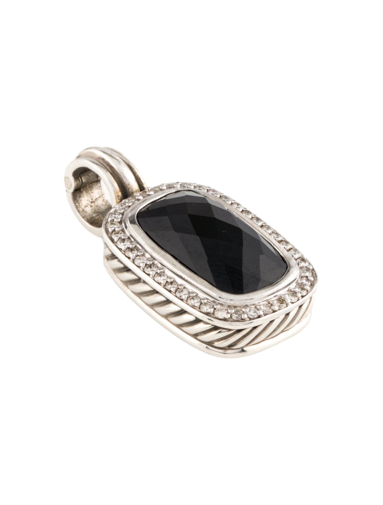 David Yurman Onyx & Diamond Albion Enhancer Pendant