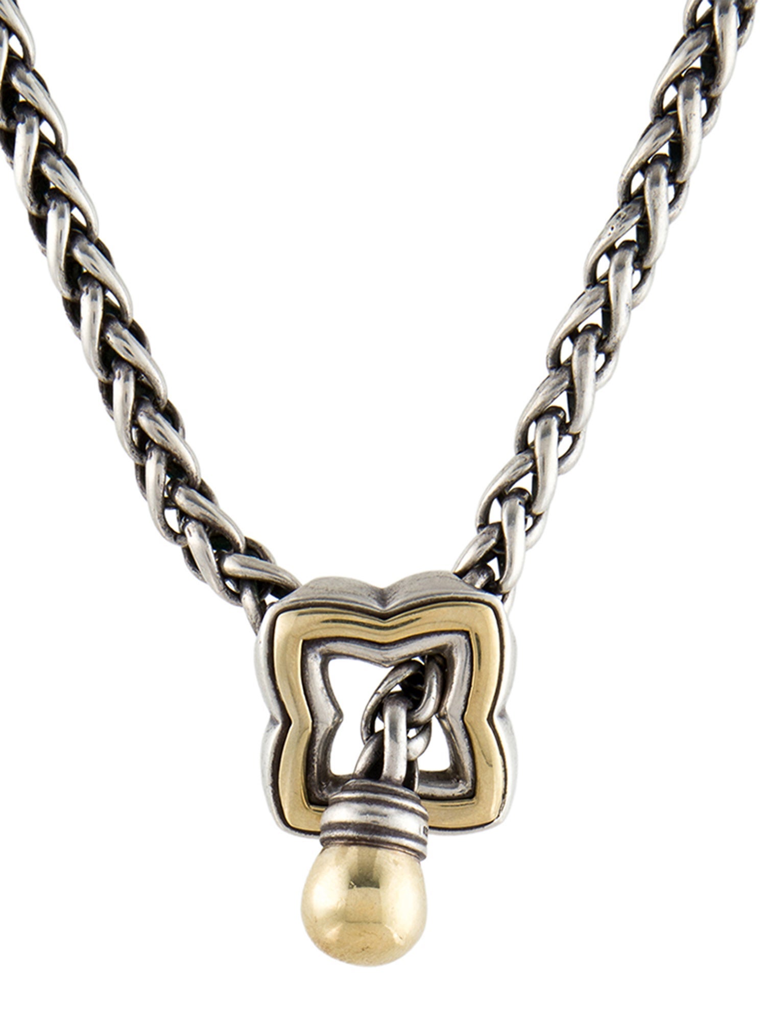 David Yurman Two-Tone Quatrefoil Lariat Necklace