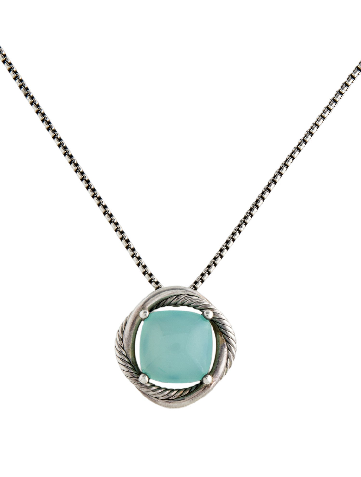 David Yurman Dyed Chalcedony Infinity Pendant Necklace