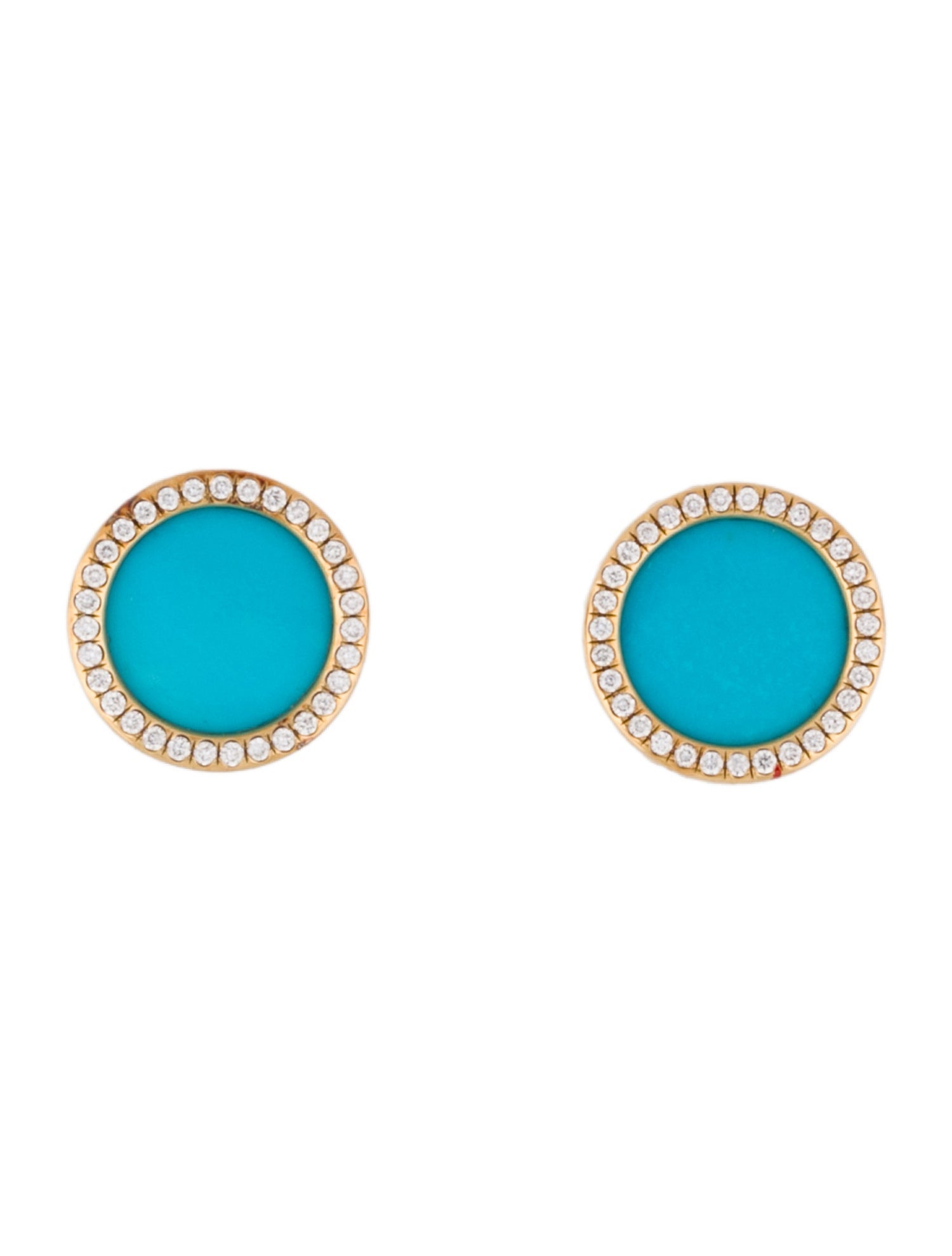 David Yurman 18k Turquoise & Diamond Stud Earrings