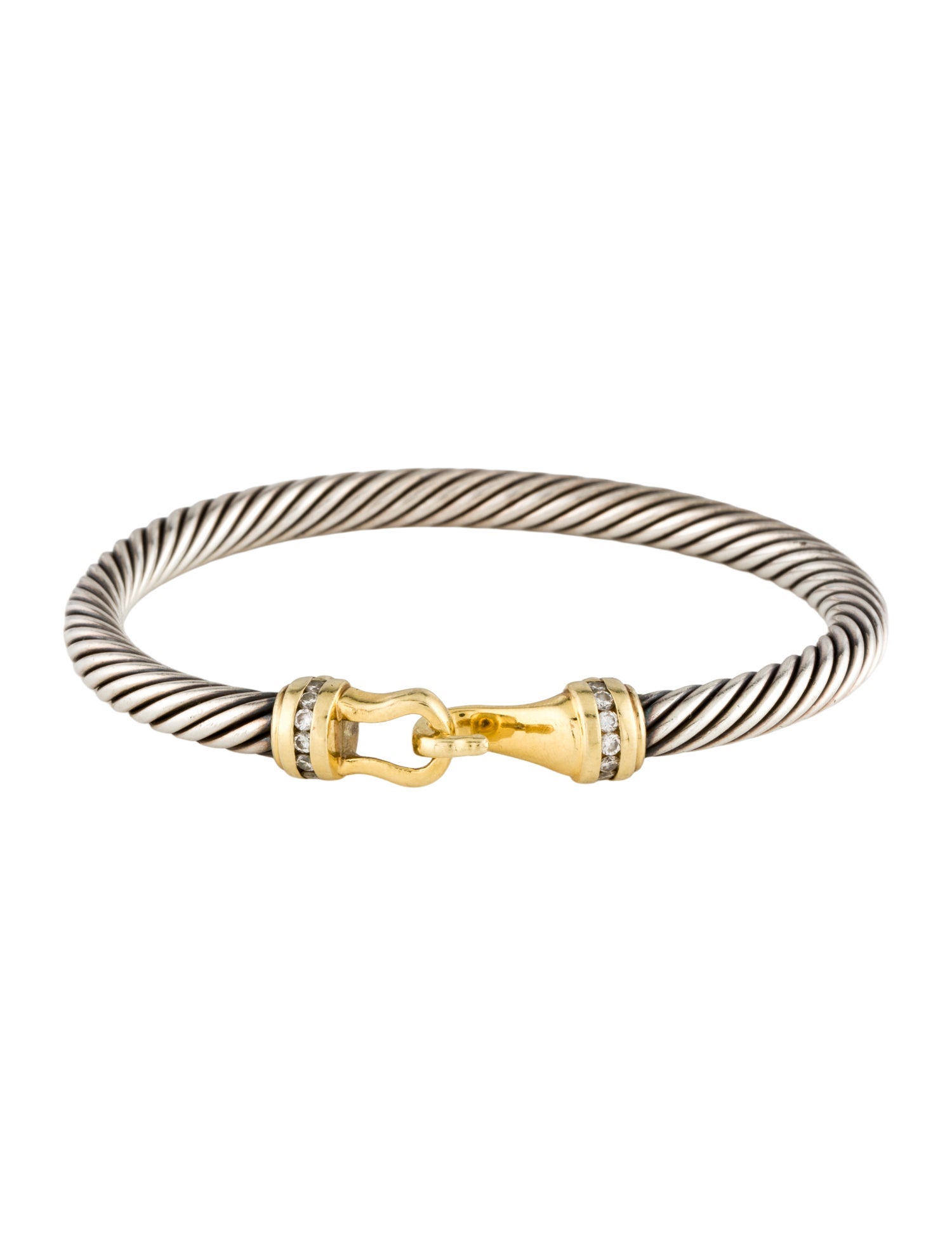 David Yurman Diamond Buckle Cable Classic Bracelet