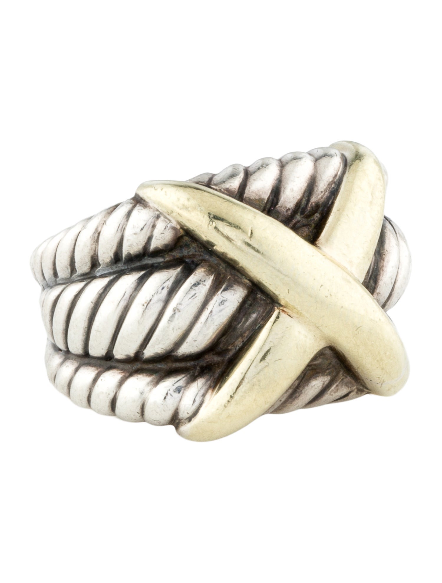 David Yurman Two-Tone Crossover X Ring