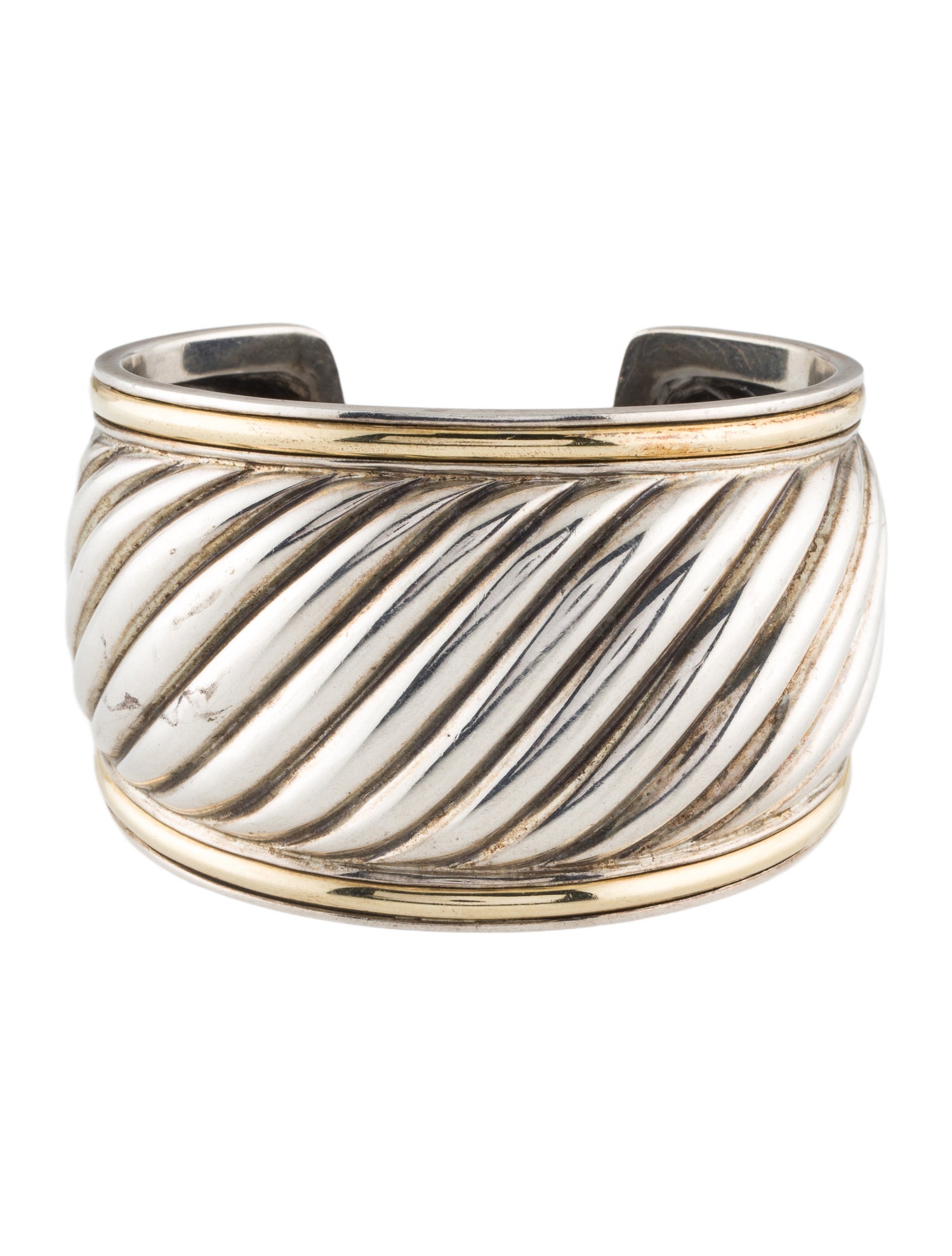 David Yurman Two-Tone Sculpted Cable Cuff Bracelet