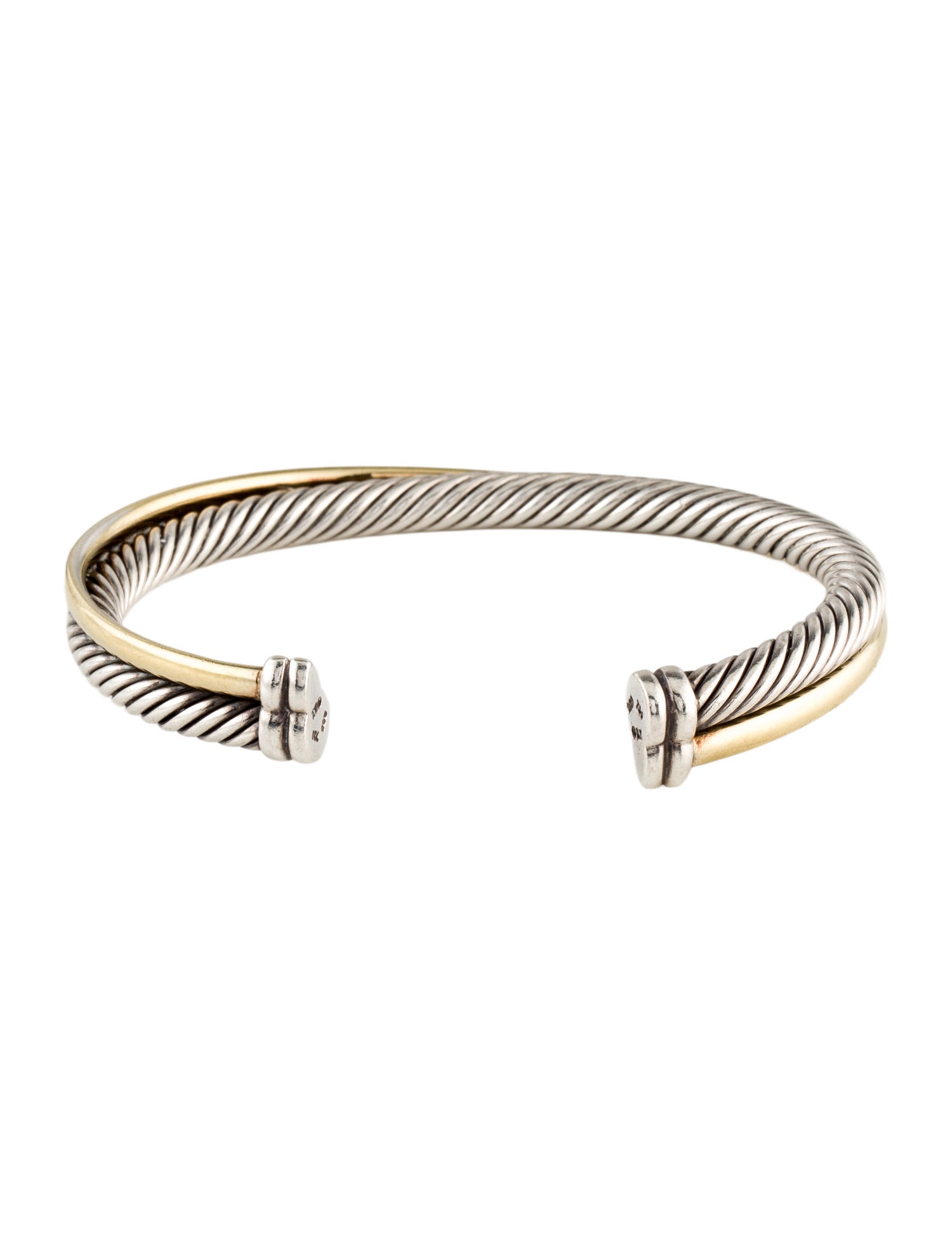 David Yurman Two-Tone Crossover Two Row Cuff Bracelet