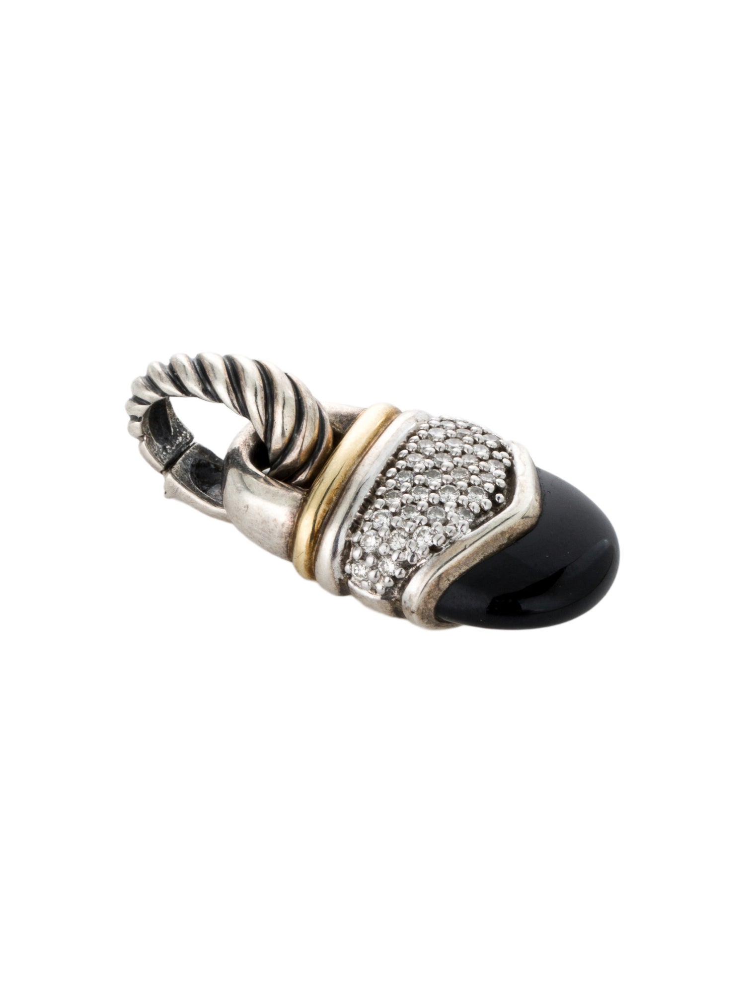 David Yurman Onyx & Diamond Acorn Pendant