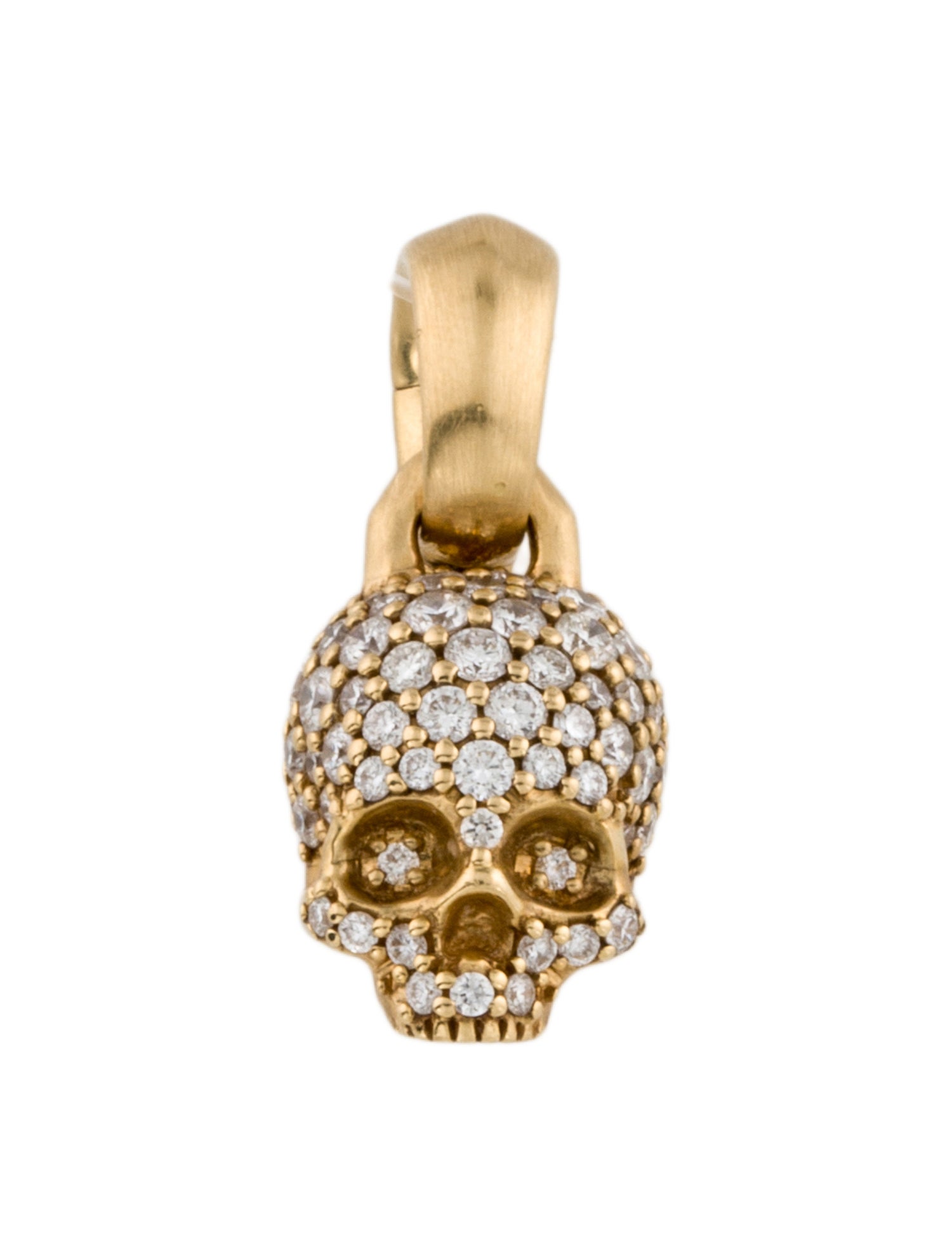 David Yurman 18K Diamond Skull Pendant