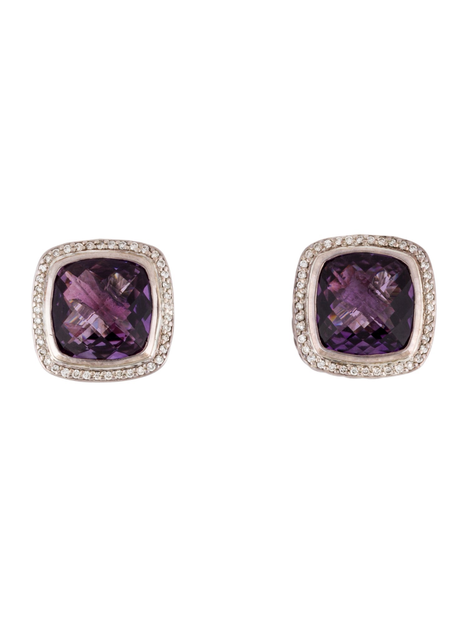 David Yurman Amethyst & Diamond Albion Earclips