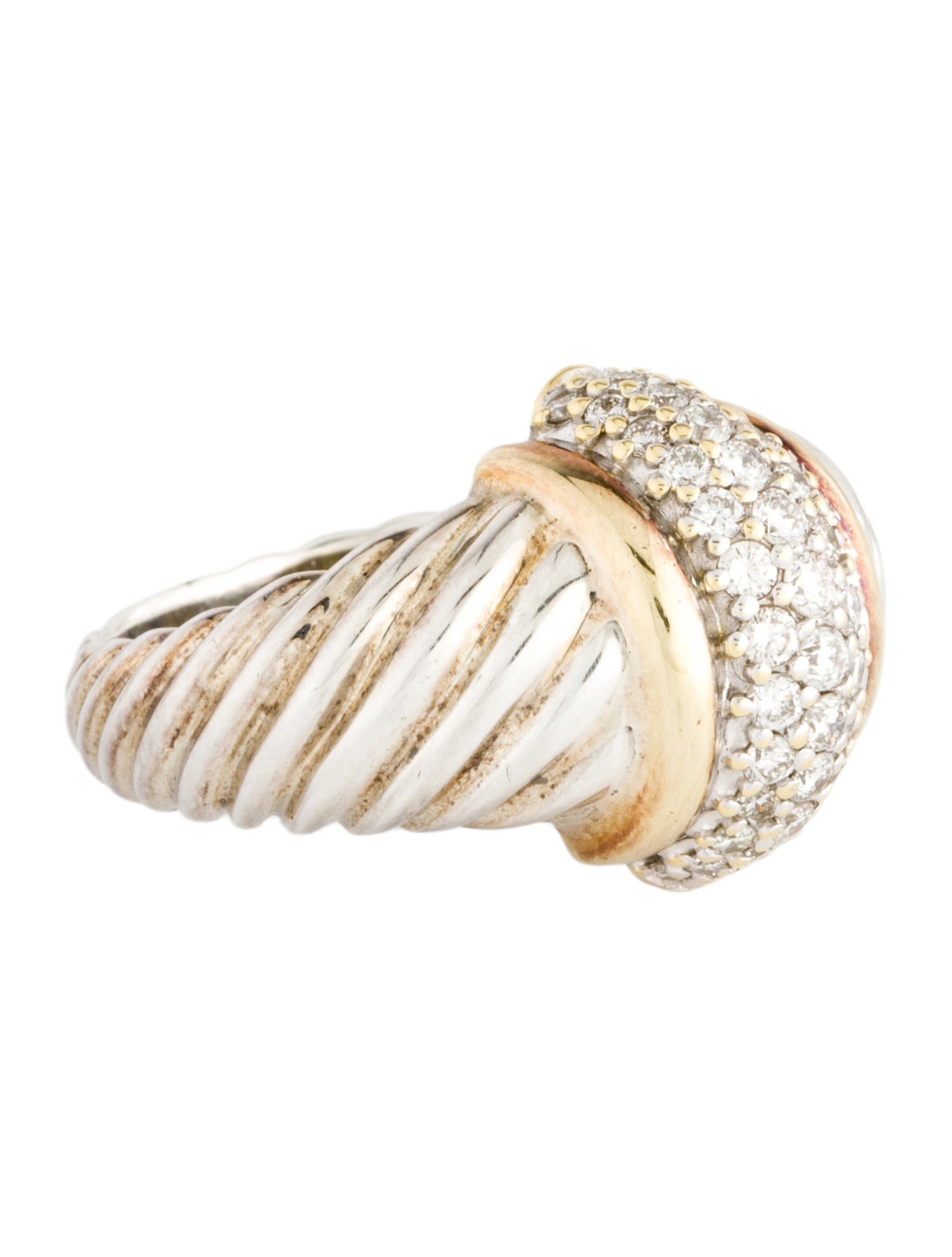 David Yurman Diamond Cable Dome Cocktail Ring