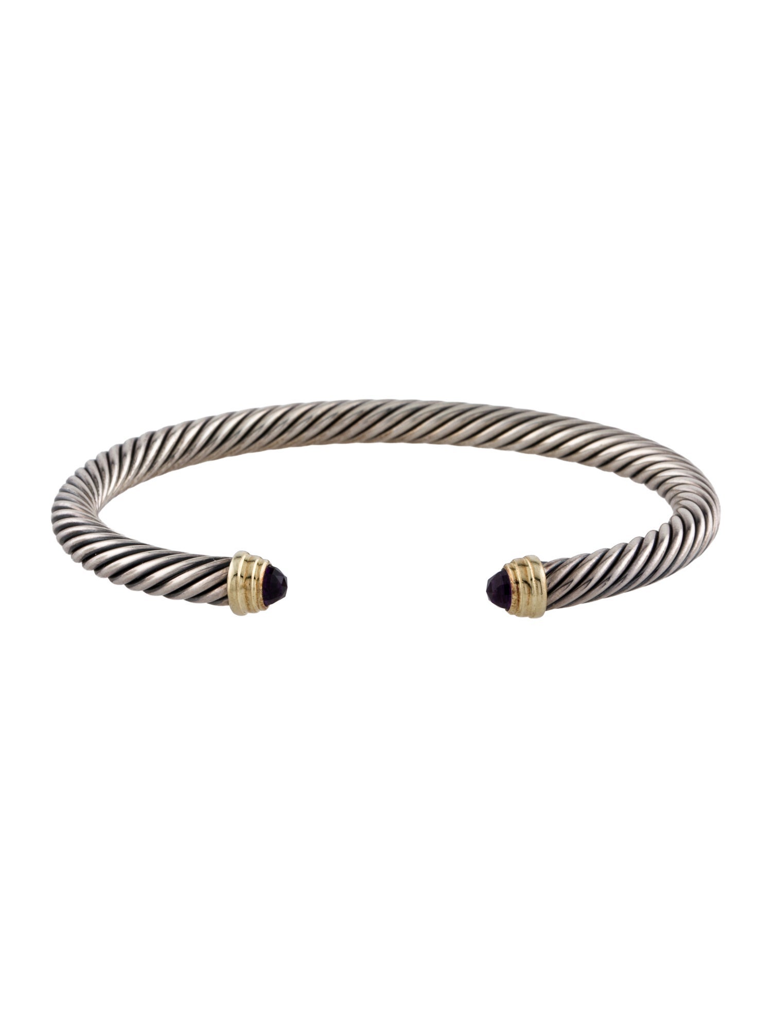 David Yurman Two-Tone Amethyst Classic Cable Cuff